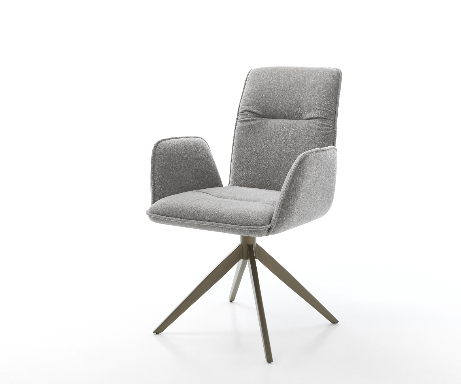 Jedálenská stolička Vinja-Flex texturovaná látka mäkký sivá krížová podstava široká titánová farba 360° otočný kolískacia funkcia