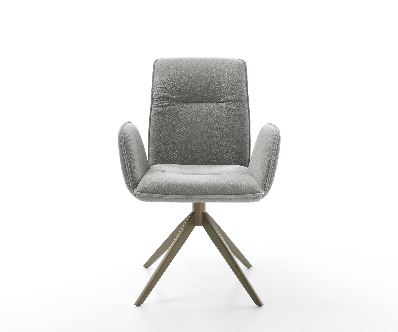 Jedálenská stolička Vinja-Flex texturovaná látka mäkký sivá krížová podstava široká titánová farba 360° otočný kolískacia funkcia - Image 2