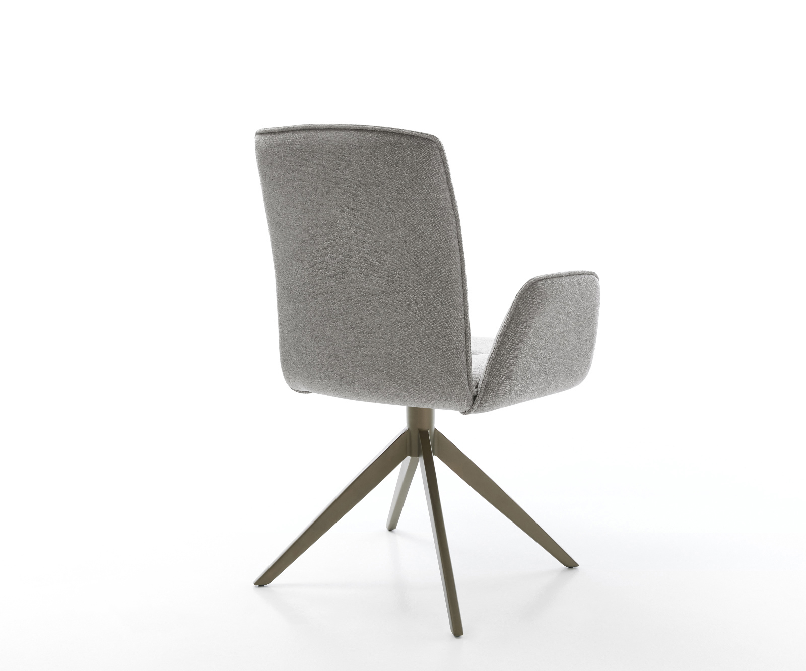 Jedálenská stolička Vinja-Flex texturovaná látka mäkký sivá krížová podstava široká titánová farba 360° otočný kolískacia funkcia - Image 5