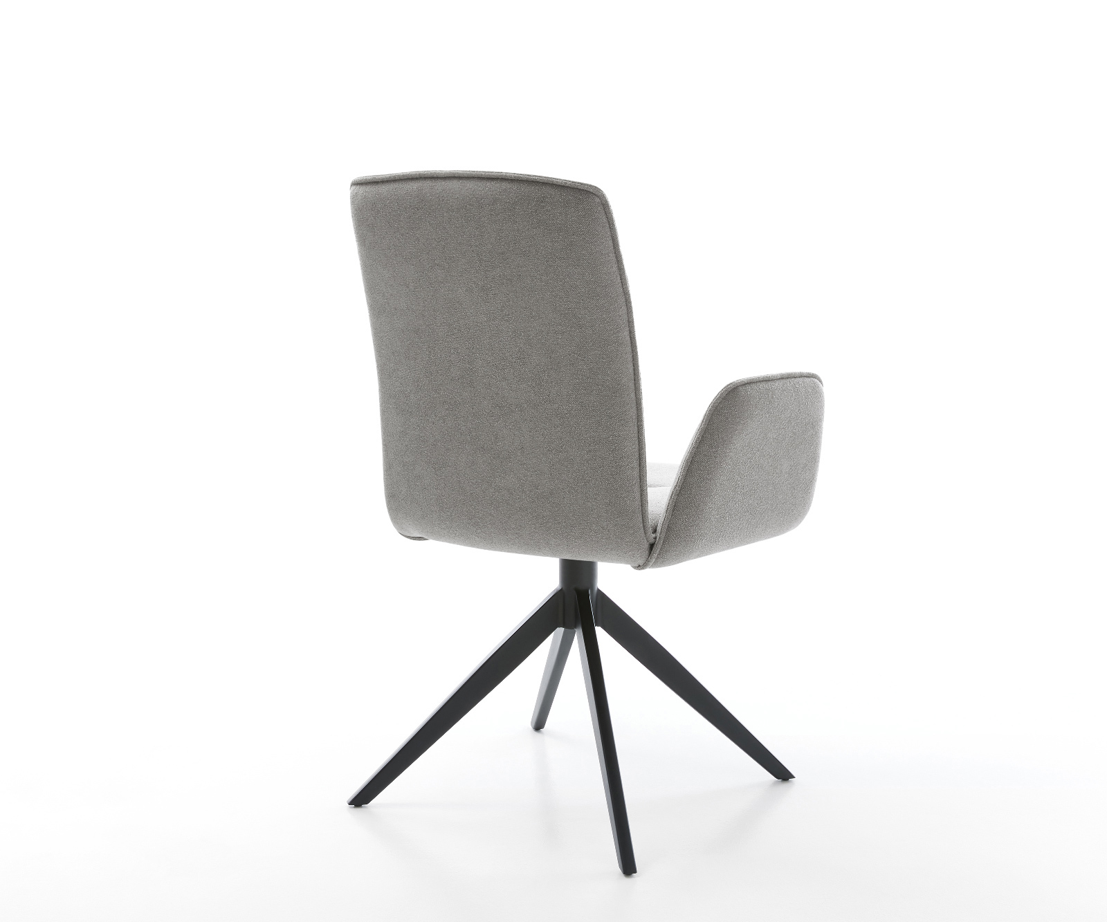 Jedálenská stolička Vinja-Flex texturovaná látka mäkký sivá krížová podstava široká čierna 360° otočný hojdacia funkcia - Image 5