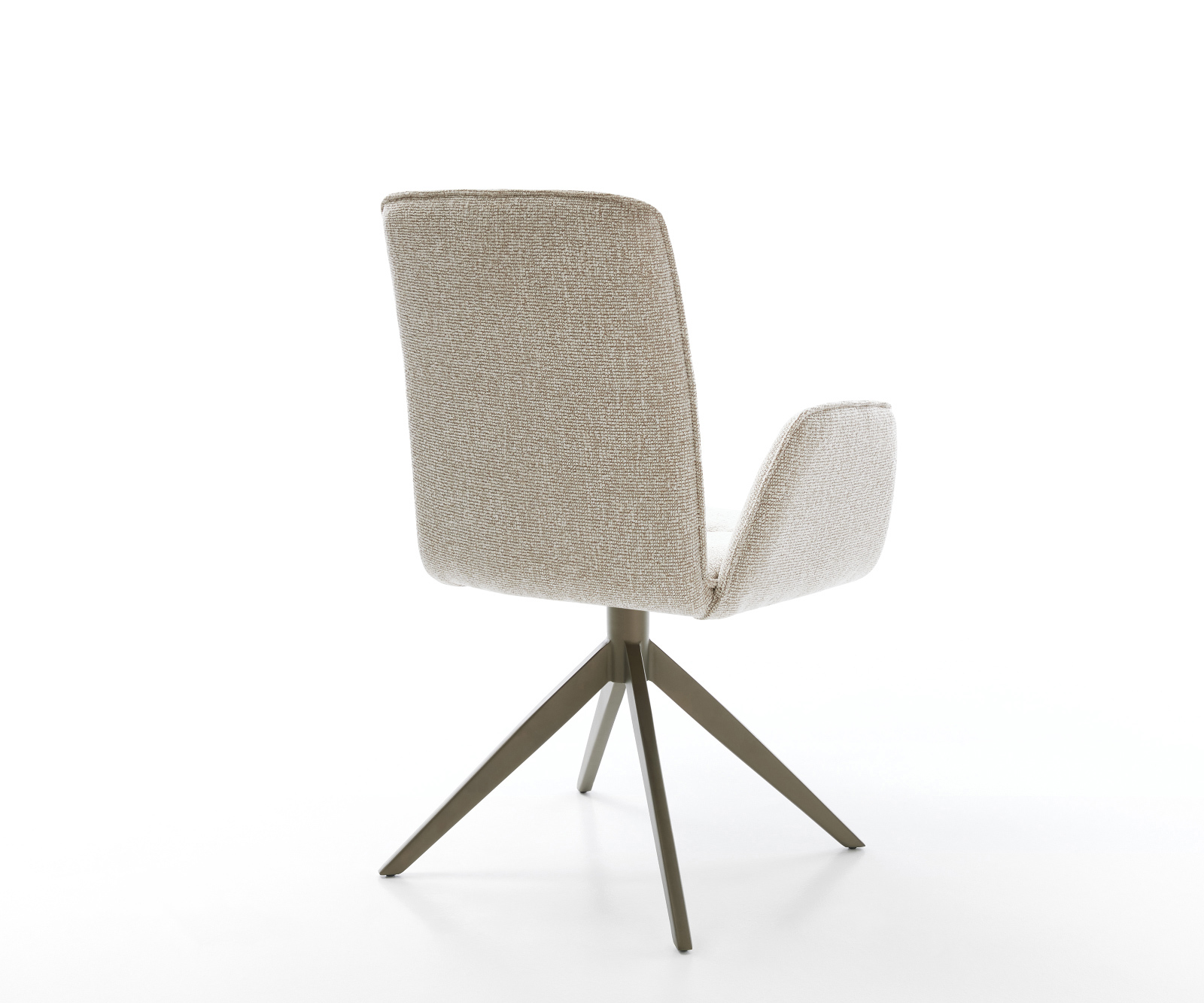 Jedálenská stolička Vinja-Flex tkanina mäkká béžová krížová podstava široká titánová farba 360° otočný hojdacia funkcia - Image 5