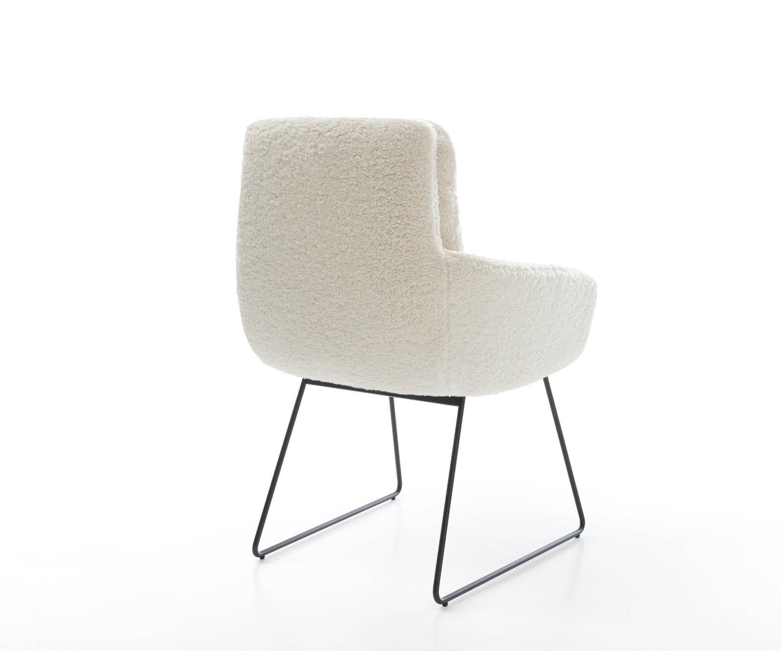 Jedálenská stolička Abelia-Flex s opierkami teddy látka béžová tenká podstava čierna - Image 5