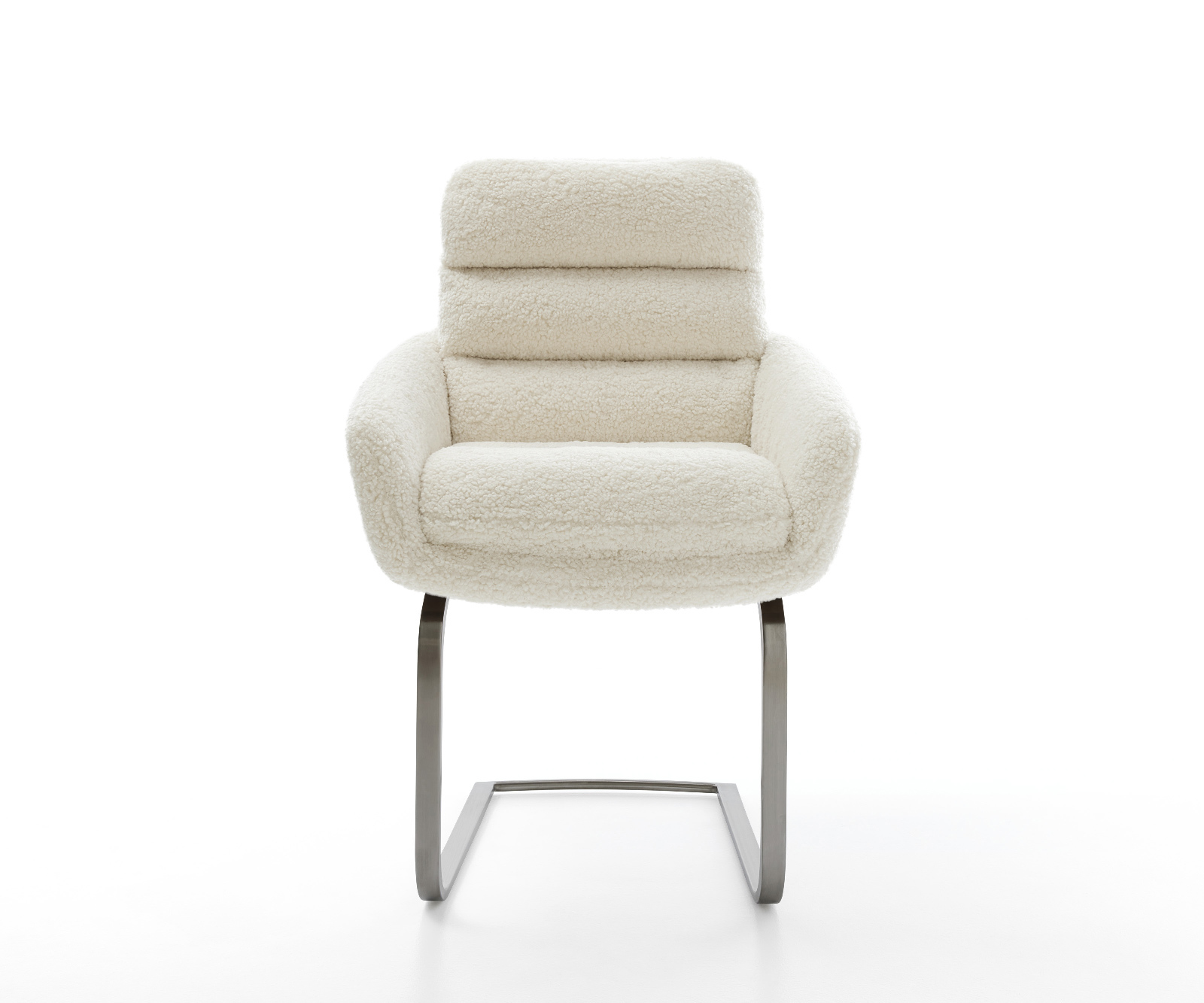 Konzolová jedálenská stolička Abelia-Flex s opierkami plyšový manšester béžová konzolová jedálenská stolička plochý grafit - Image 2