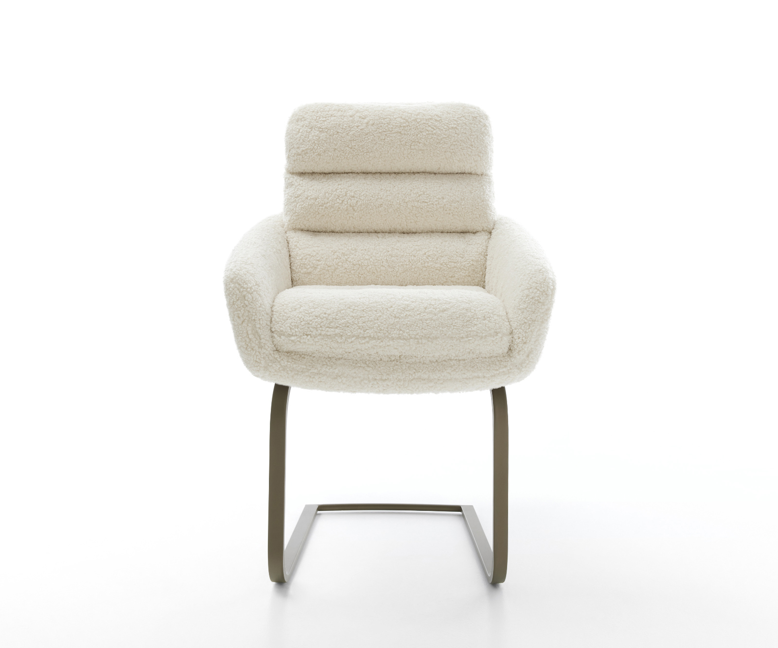 Konzolová podstava Abelia-Flex s opierkami teddy látka béžová konzolová podstava plochý Titánová farba - Image 2