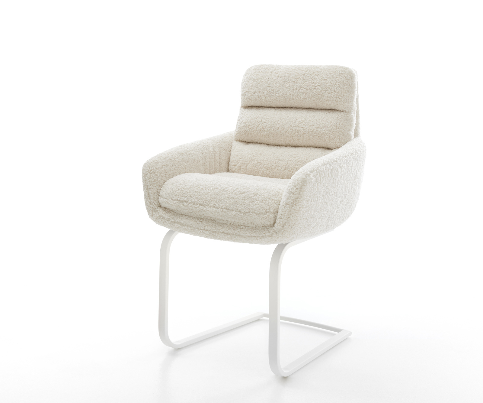 Konzolová podstava Abelia-Flex s opierkami teddy látka béžová konzolová podstava plochá biela