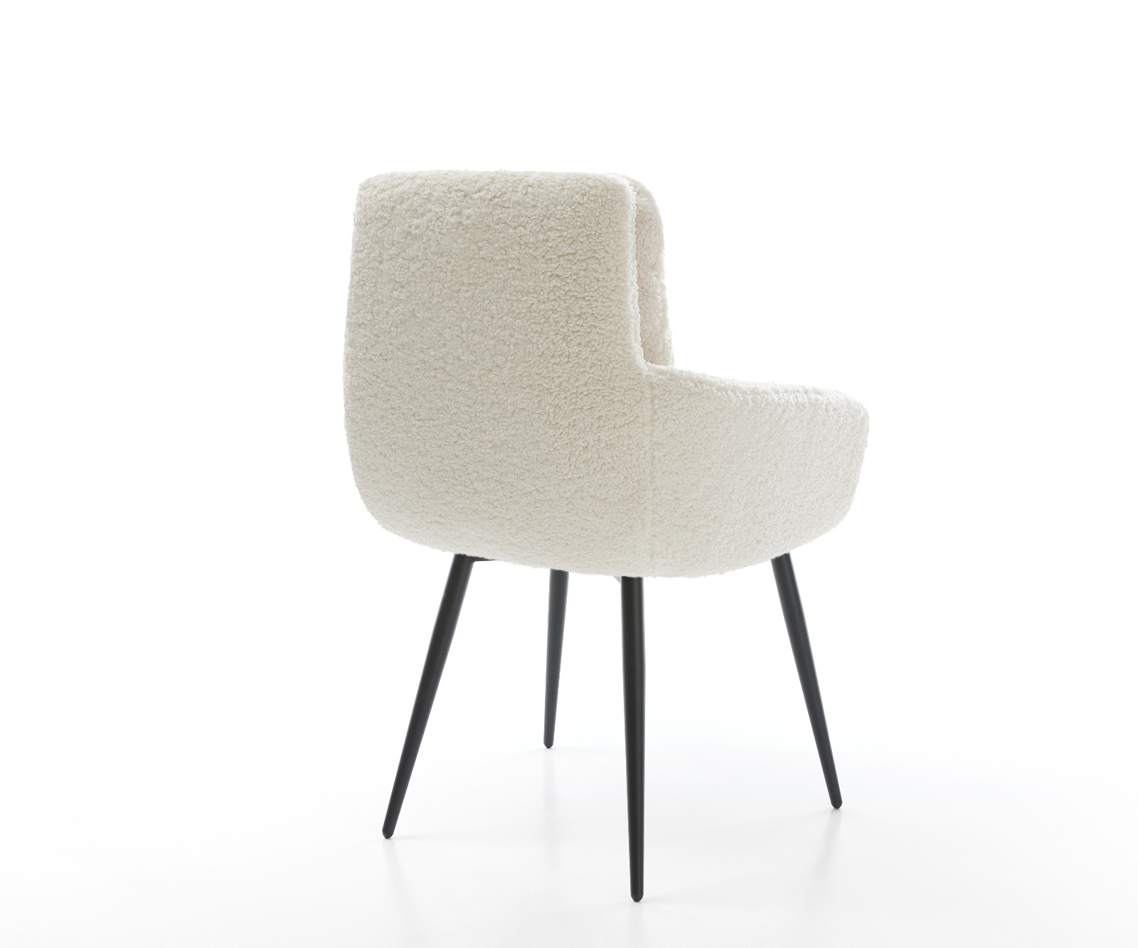 Jedálenská stolička Abelia-Flex s opierkami teddy látka béžová 4-nohá zúžená čierna - Image 5