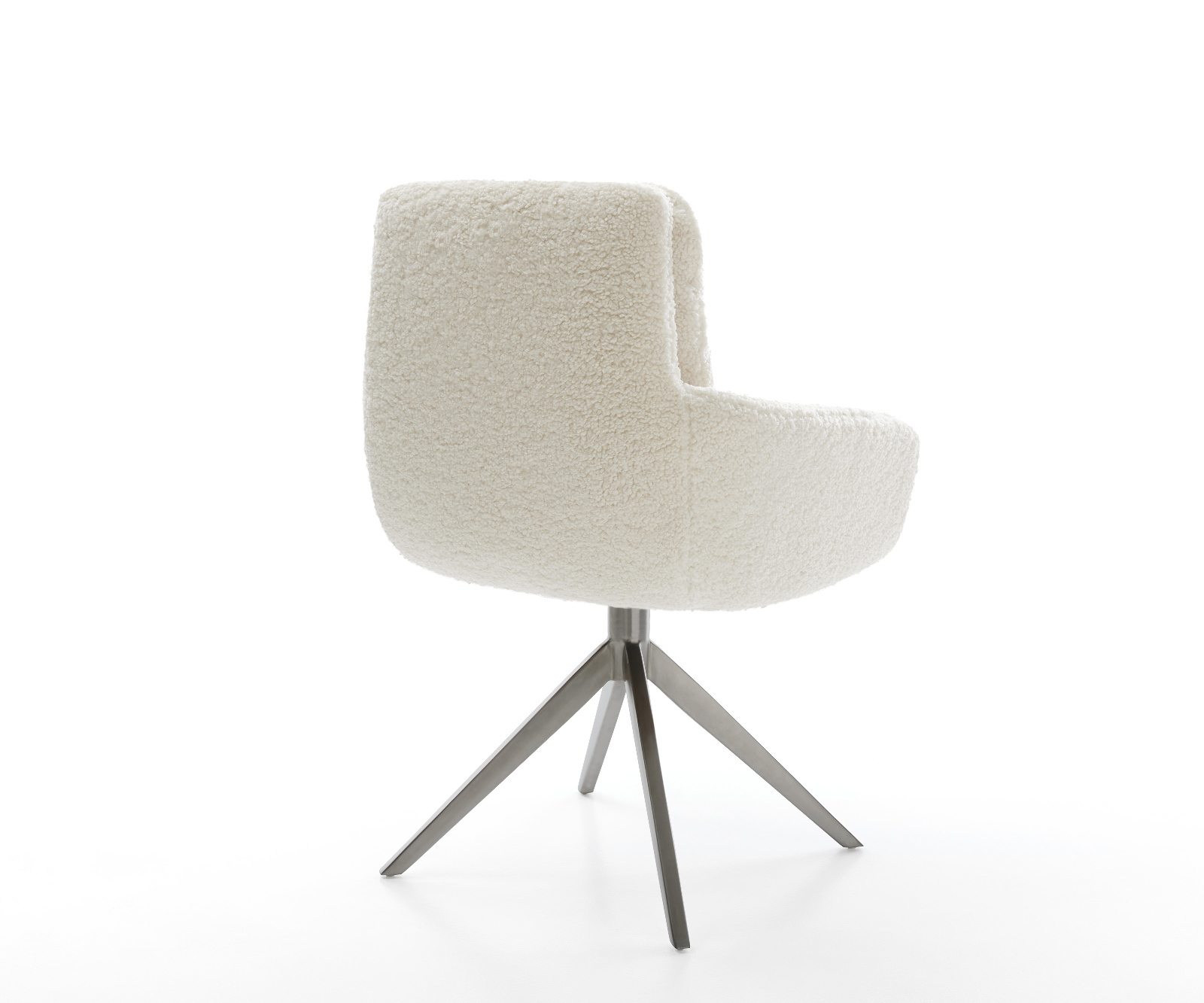 Jedálenská stolička Abelia-Flex s opierkami teddy látka béžová krížová podstava široká grafitová 360° otočná hojdacia funkcia - Image 5