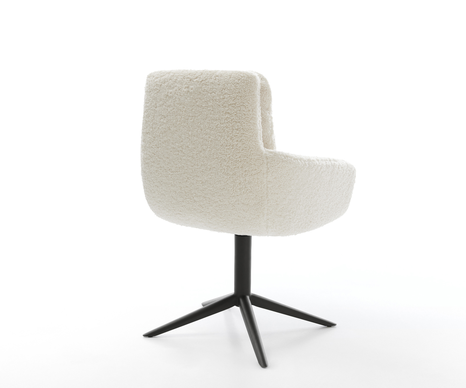 Jedálenská stolička Abelia-Flex s opierkami teddy látka béžová krížová podstava čierna 360° otočný hojdacia funkcia - Image 5