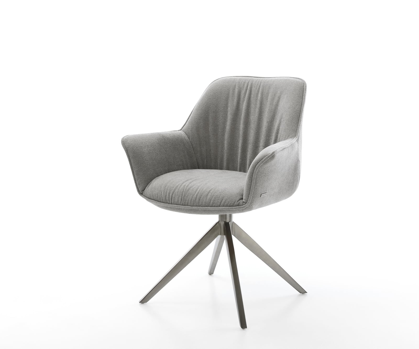 Jedálenská stolička Keila-Flex s opierkami texturovaná látka mäkká sivá krížová podstava široká grafitová otočný o 360° hojdacia funkcia