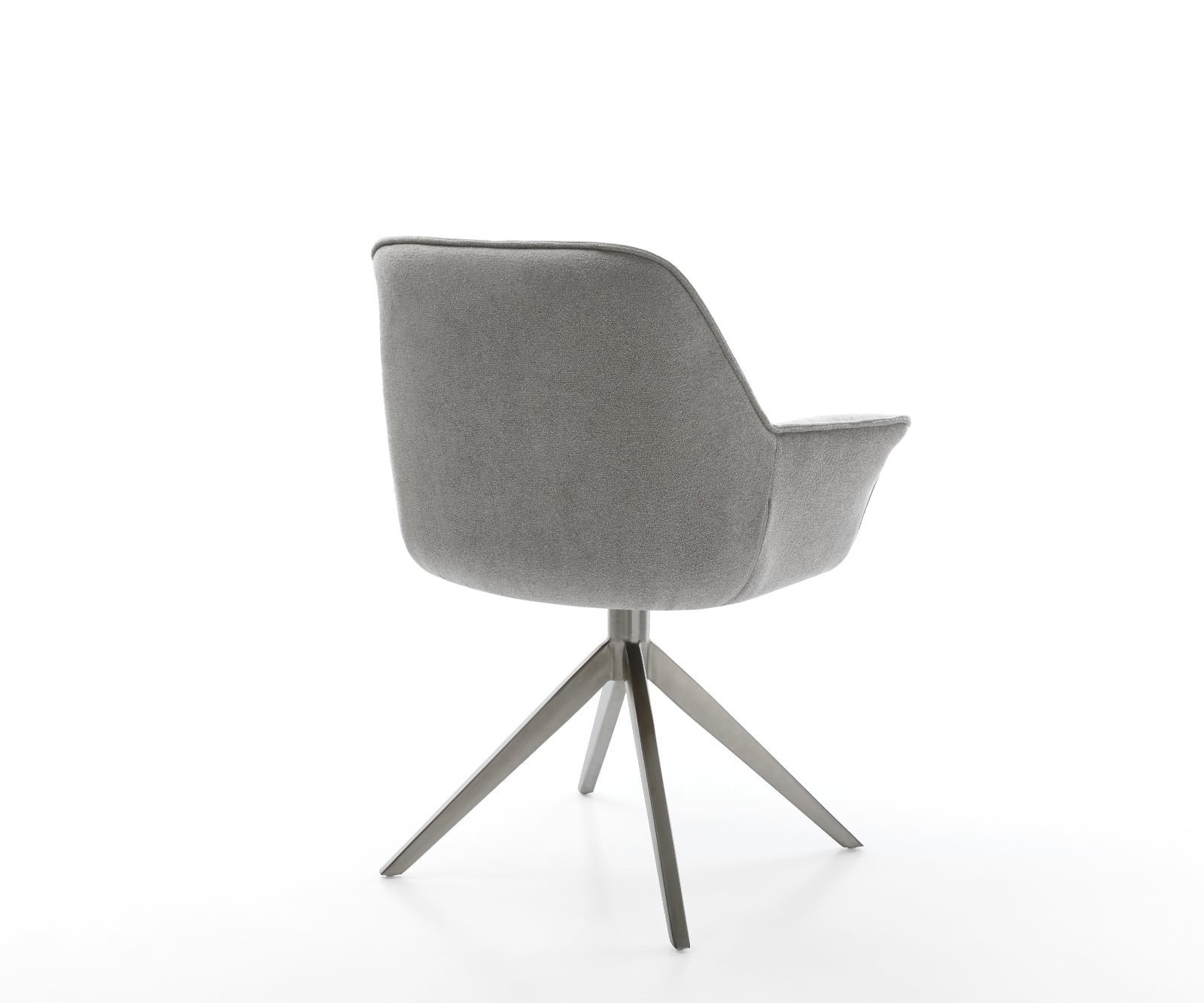 Jedálenská stolička Keila-Flex s opierkami texturovaná látka mäkká sivá krížová podstava široká grafitová otočný o 360° hojdacia funkcia - Image 5