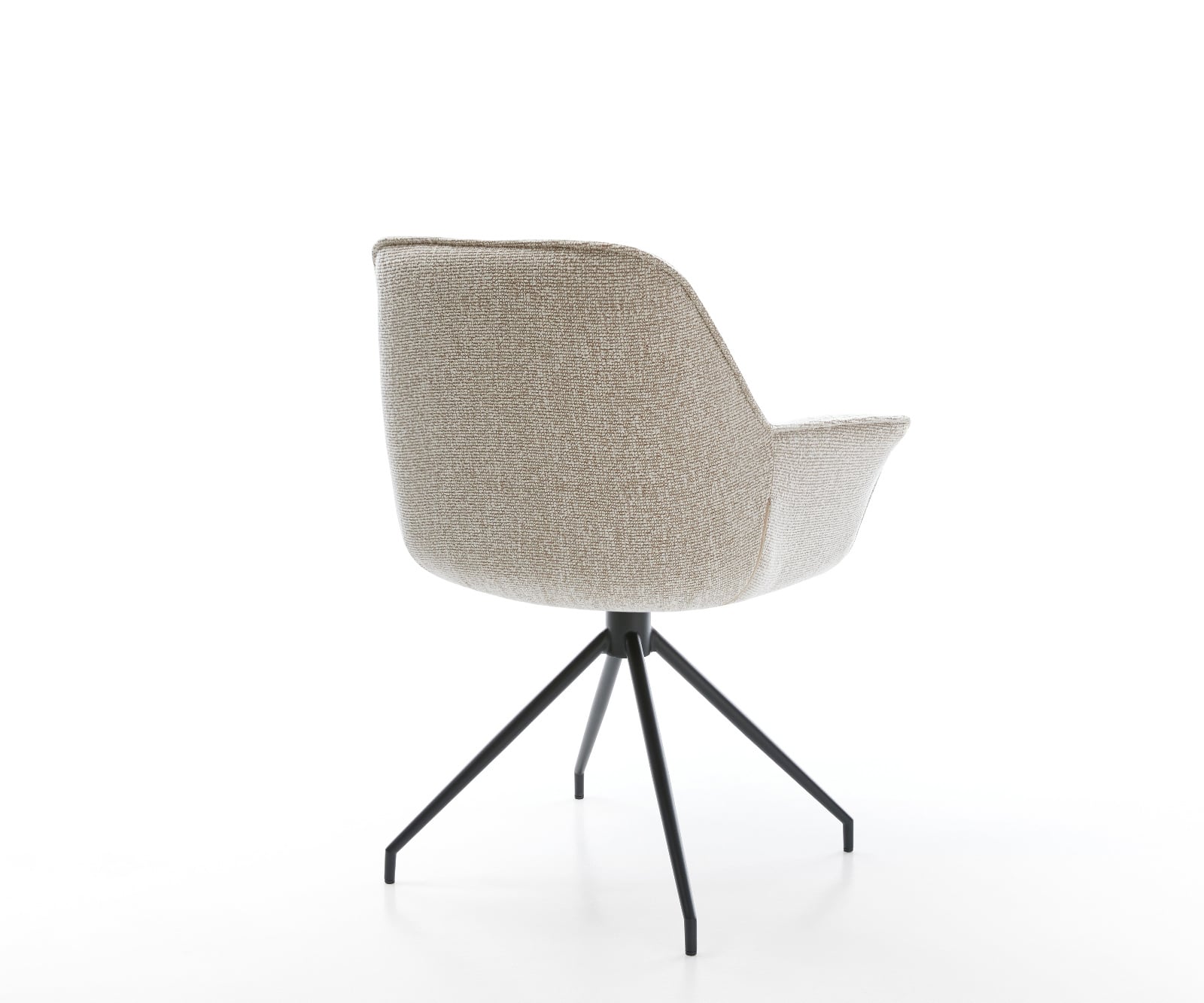 Jedálenská stolička Keila-Flex s opierkami tkanina mäkká béžová krížová podstava zúžená čierna - Image 5