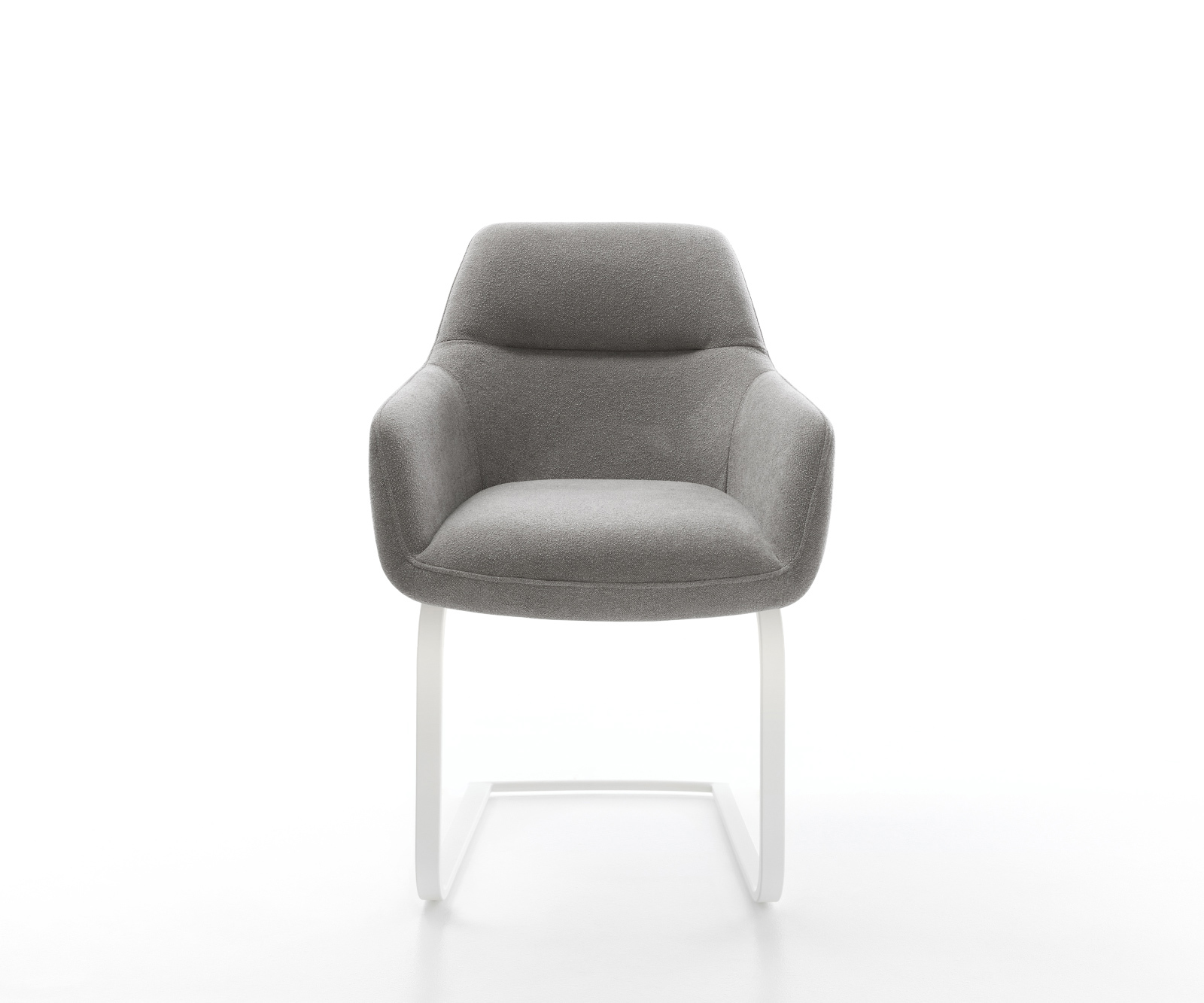 Konzolová jedálenská stolička Pejo-Flex štruktúrovaná látka mäkký sivá konzolová jedálenská stolička plochá biela vrecková pružina - Image 2