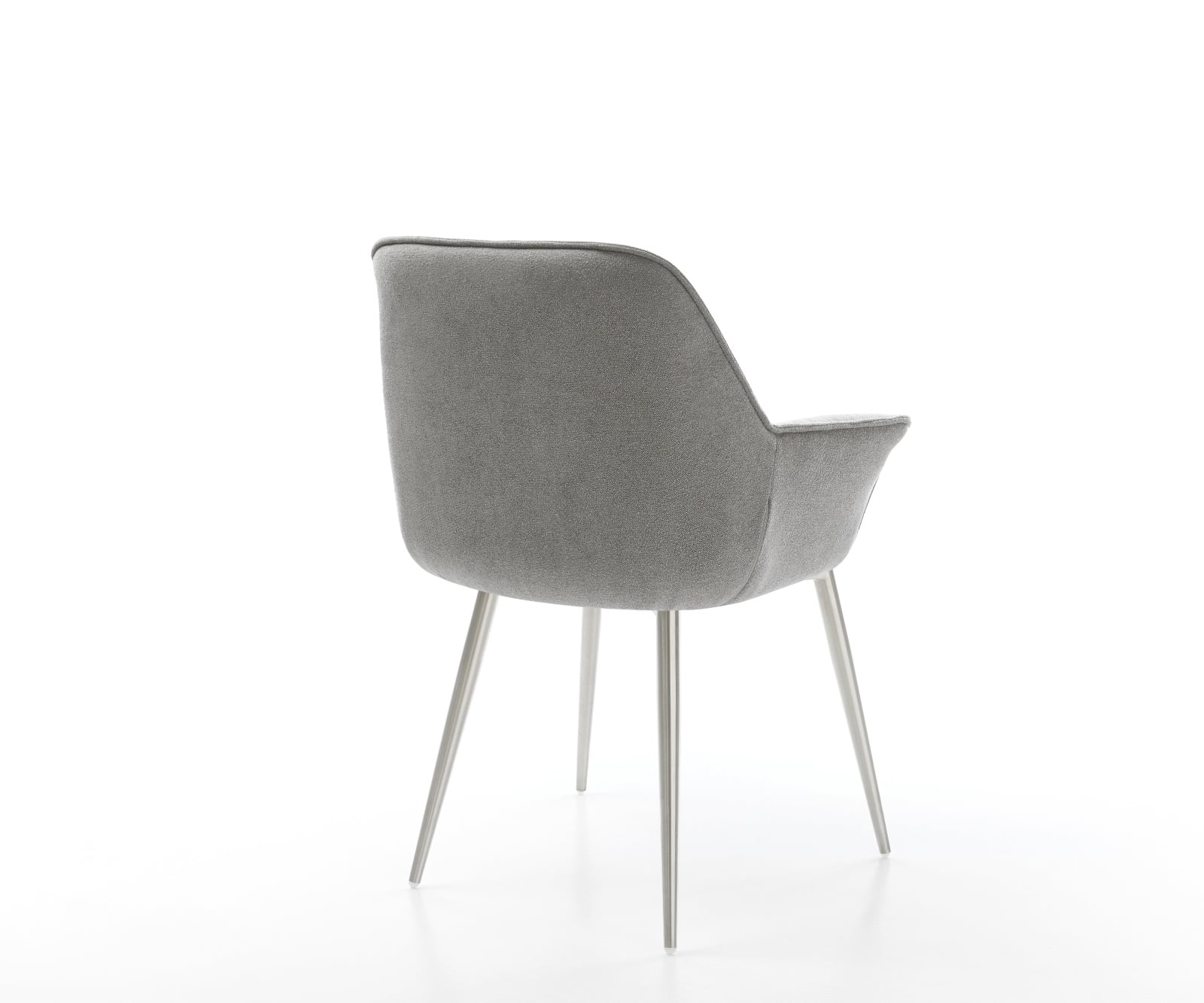 Jedálenská stolička Keila-Flex so opierkami texturovaná látka mäkký sivá 4-nohá zúžená nerezová oceľ - Image 5