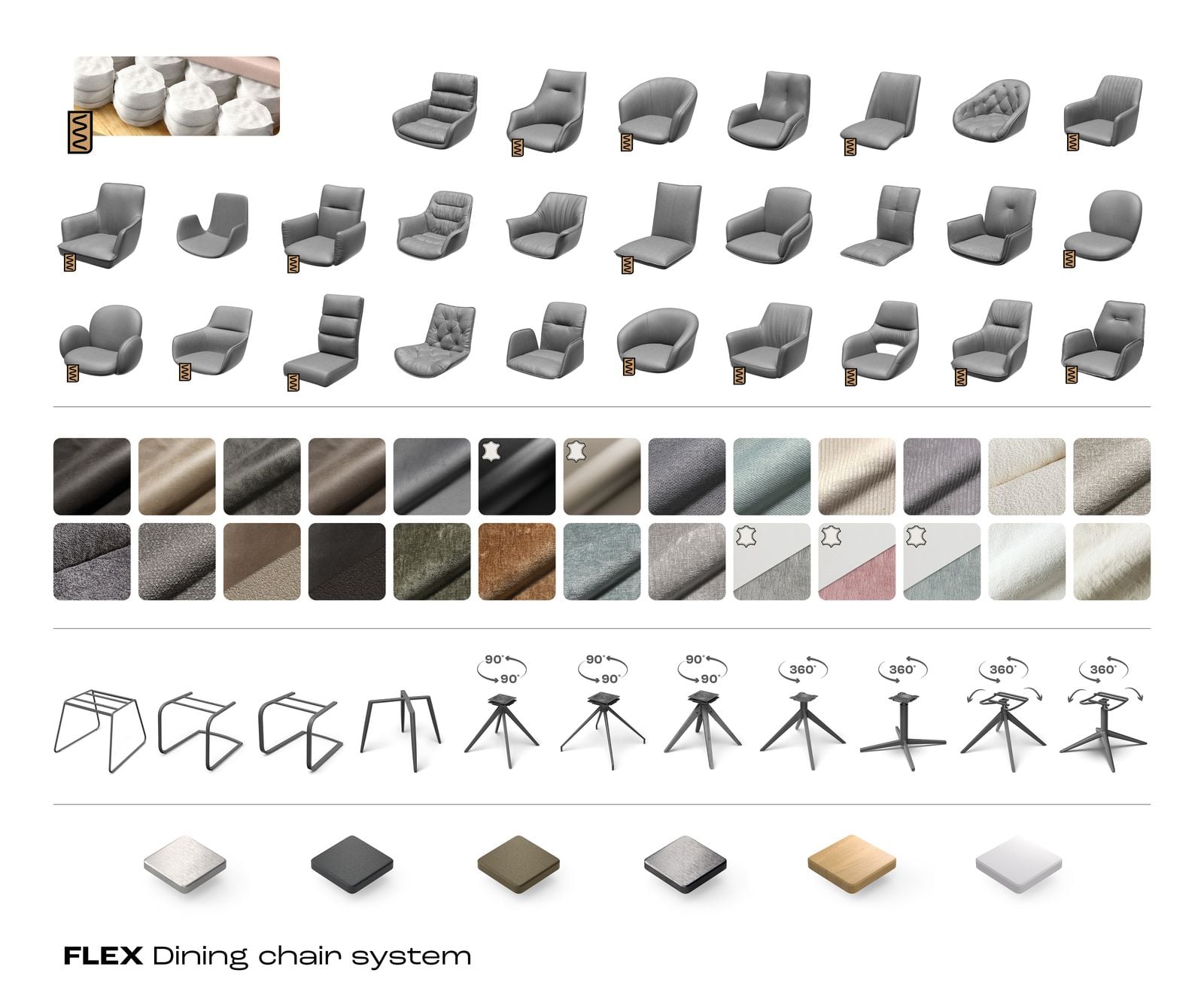 Jedálenská stolička Keila-Flex s opierkami bouclé mäkký béžová krížová podstava široká nerezová oceľ 360° otočný hojdacia funkcia - Image 7