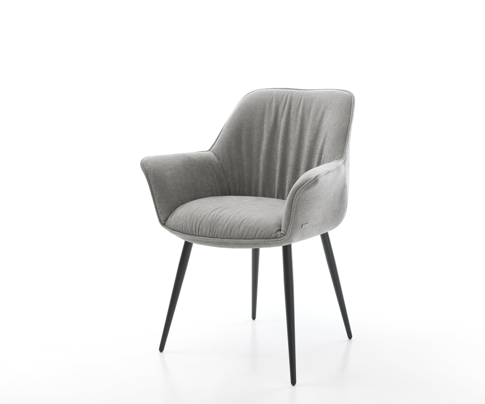 Jedálenská stolička Keila-Flex so opierkami texturovaná látka mäkký sivá 4-nohá zúžená čierna