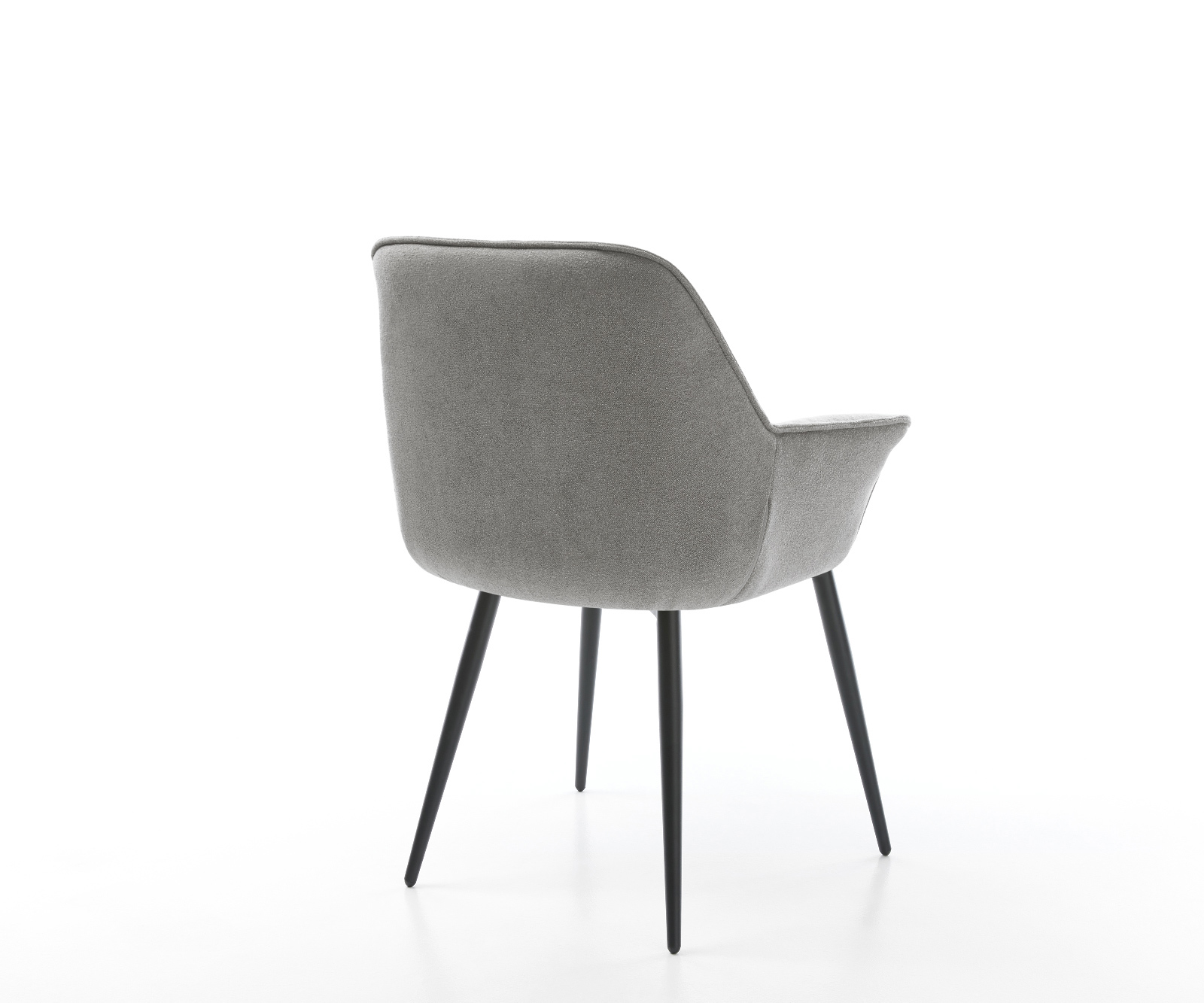 Jedálenská stolička Keila-Flex so opierkami texturovaná látka mäkký sivá 4-nohá zúžená čierna - Image 5