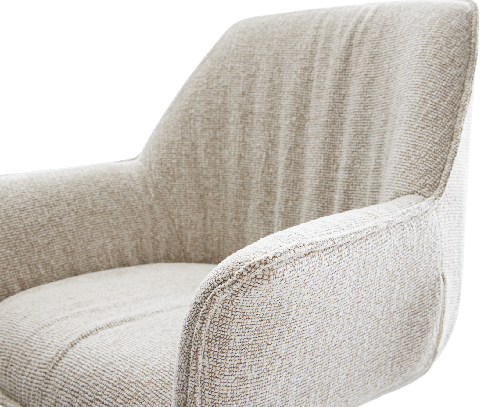 Jedálenská stolička Keila-Flex s opierkami tkanina mäkká béžová krížová podstava široká čierna otočný o 360° hojdacia funkcia - Image 4