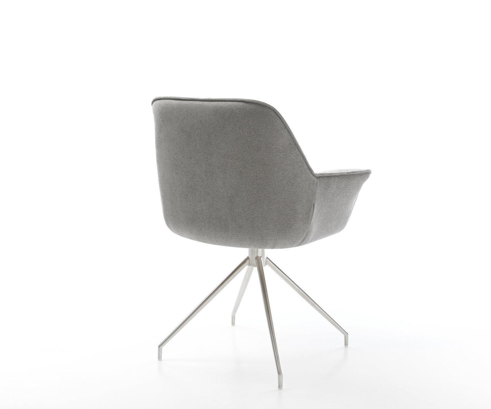 Jedálenská stolička Keila-Flex so opierkami texturovaná látka mäkký sivá krížová podstava zúžená nerezová oceľ - Image 5