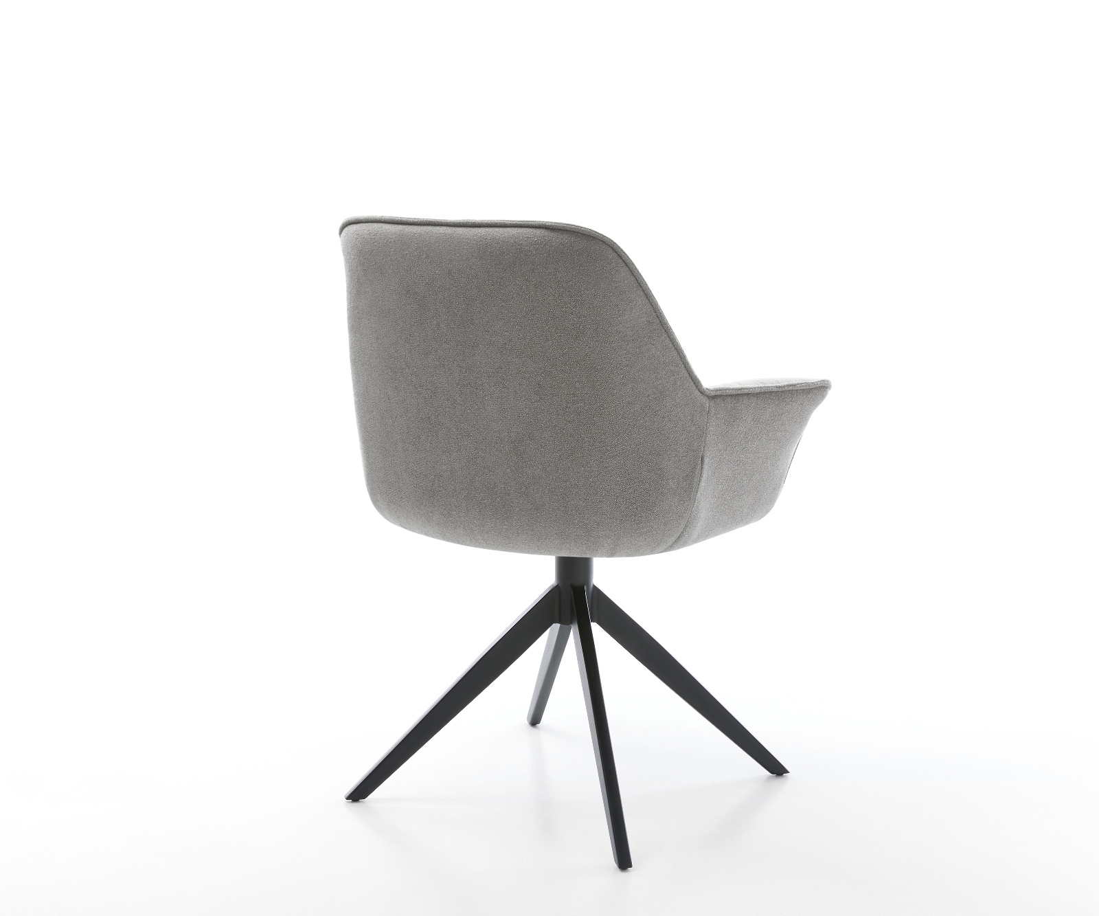 Jedálenská stolička Keila-Flex s opierkami texturovaná látka mäkká sivá krížová podstava široká čierna 360° otočný hojdacia funkcia - Image 5