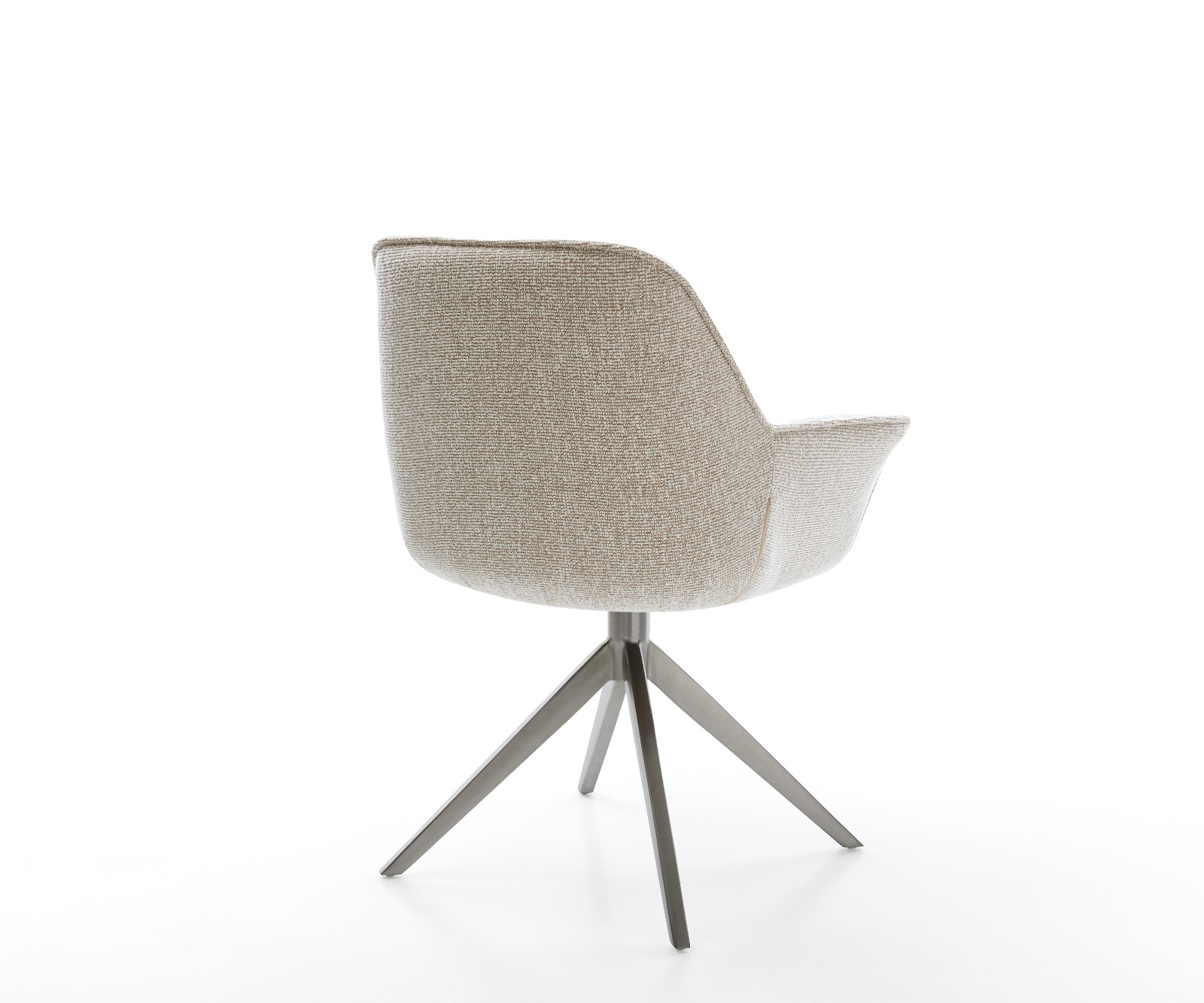 Jedálenská stolička Keila-Flex s opierkami tkanina mäkká béžová krížová podstava široká grafitová 360° otočná hojdacia funkcia - Image 5