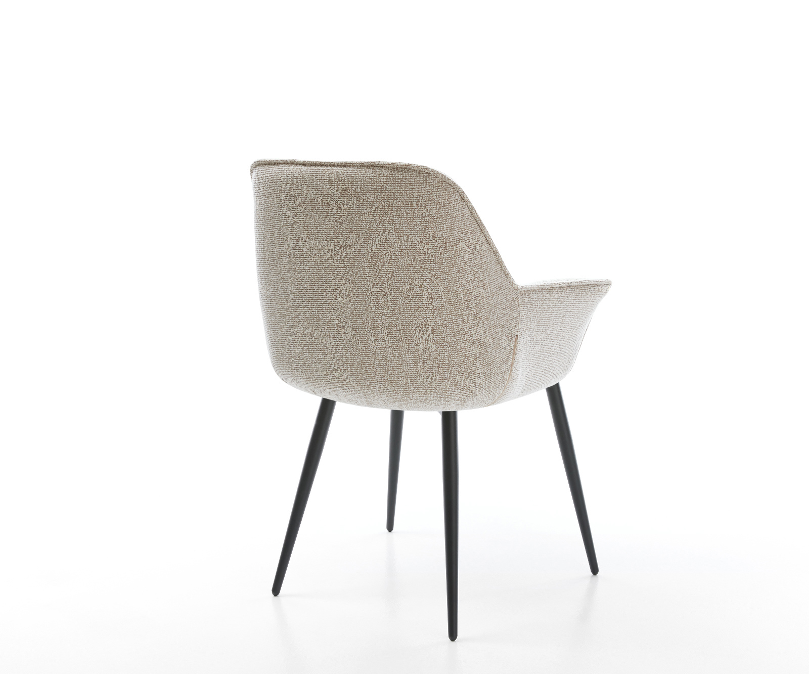 Jedálenská stolička Keila-Flex s opierkami tkanina mäkká béžová 4-nohá zúžená čierna - Image 5