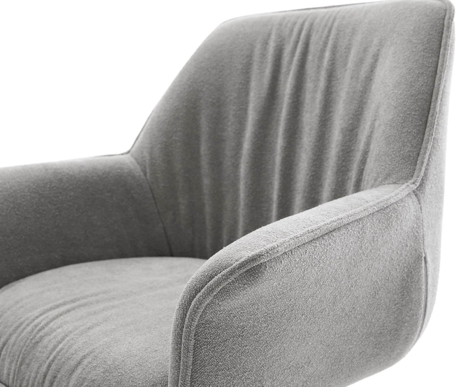 Jedálenská stolička Keila-Flex s opierkami texturovaná látka mäkká sivá krížová podstava zúžená čierna - Image 4