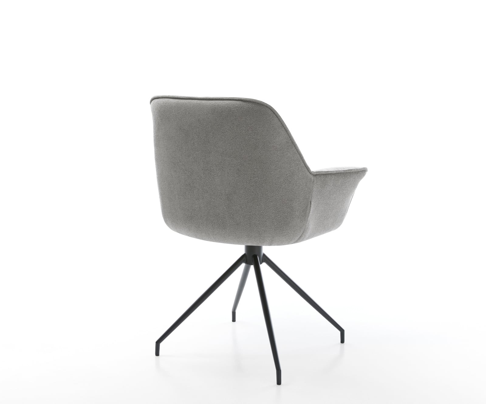 Jedálenská stolička Keila-Flex s opierkami texturovaná látka mäkká sivá krížová podstava zúžená čierna - Image 5