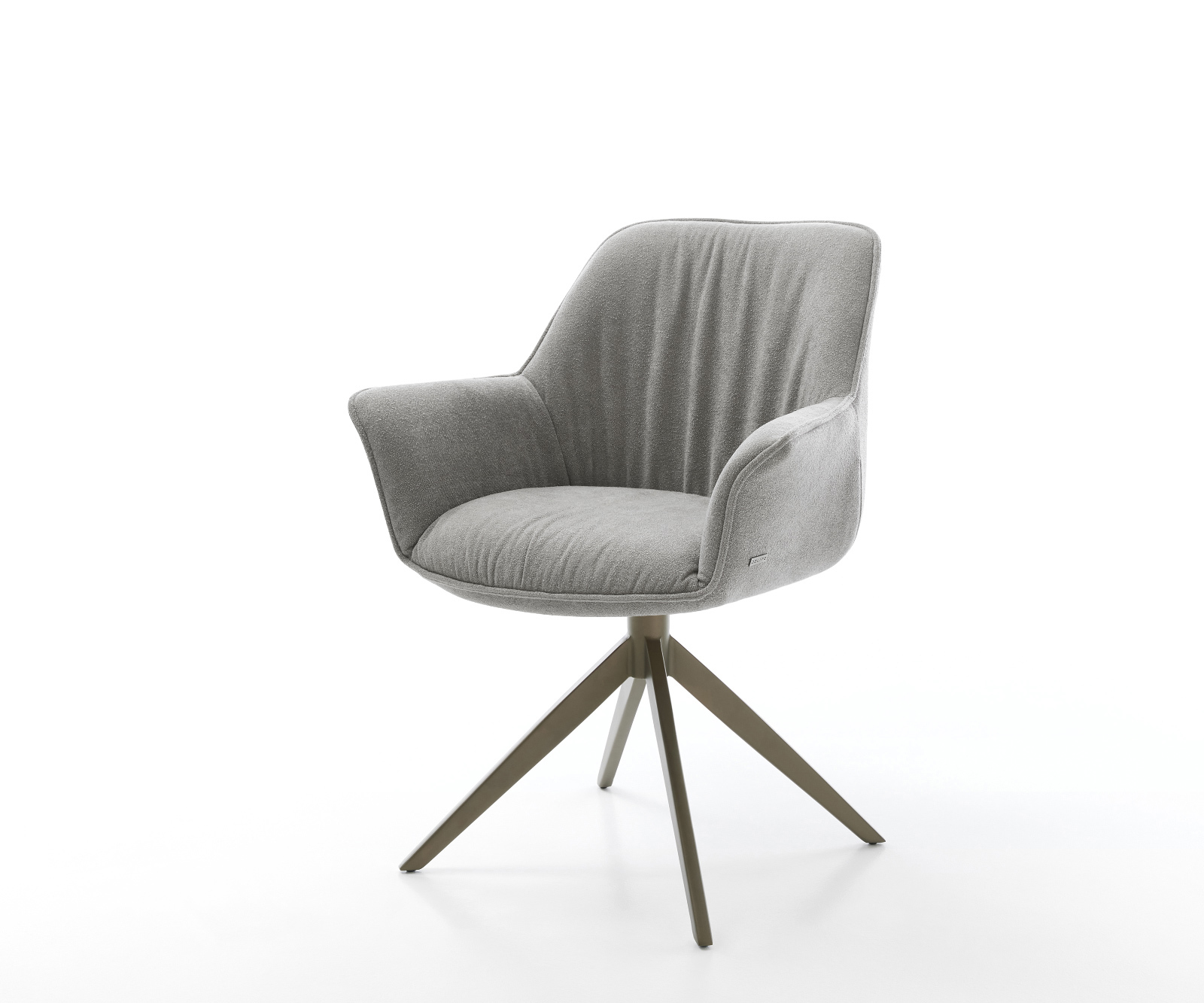 Jedálenská stolička Keila-Flex s opierkami texturovaná látka mäkká sivá krížová podstava široká titánová farba 360° otočná kolískacia funkcia