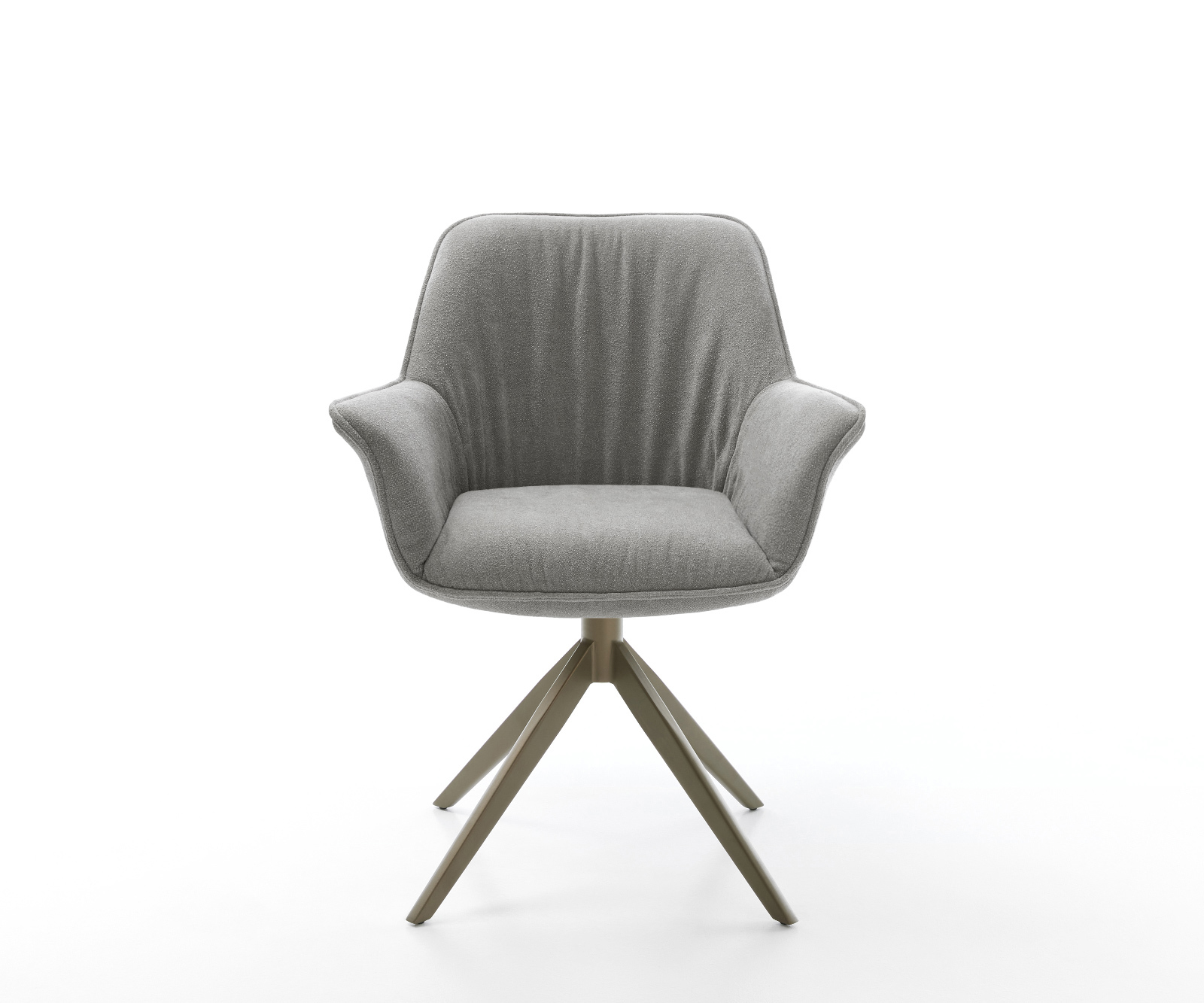 Jedálenská stolička Keila-Flex s opierkami texturovaná látka mäkká sivá krížová podstava široká titánová farba 360° otočná kolískacia funkcia - Image 2