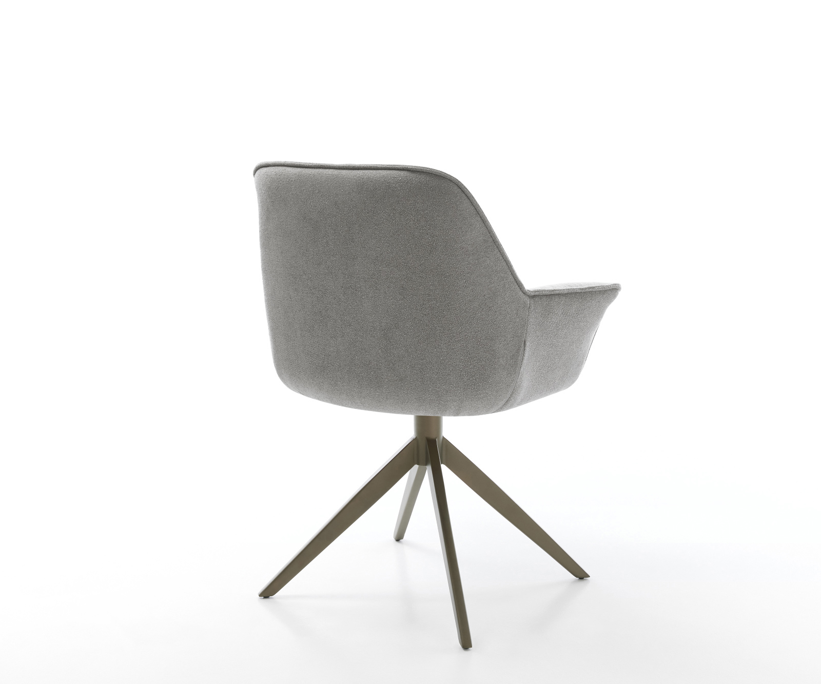 Jedálenská stolička Keila-Flex s opierkami texturovaná látka mäkká sivá krížová podstava široká titánová farba 360° otočná kolískacia funkcia - Image 5