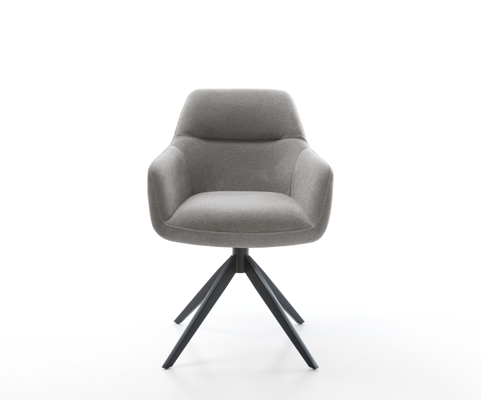 Jedálenská stolička Pejo-Flex štruktúrovaná látka mäkký sivá krížová podstava široká čierna 360° otočný hojdacia funkcia vrecková pružina - Image 2