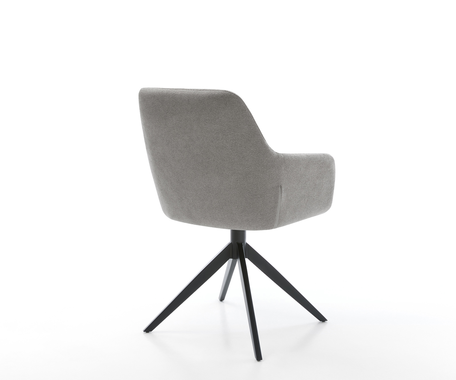 Jedálenská stolička Pejo-Flex štruktúrovaná látka mäkký sivá krížová podstava široká čierna 360° otočný hojdacia funkcia vrecková pružina - Image 5