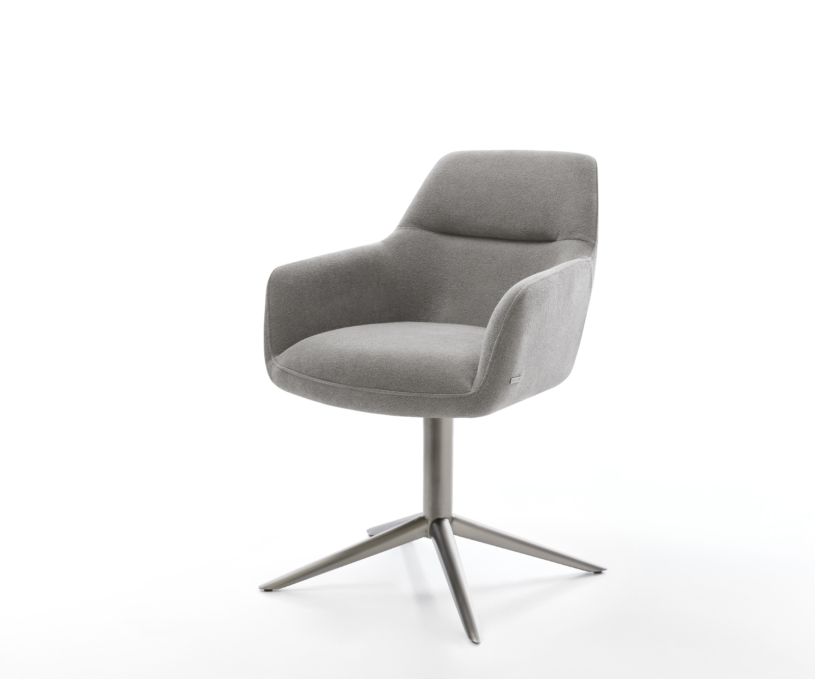 Jedálenská stolička Pejo-Flex štruktúrovaná látka mäkký sivá krížová podstava grafitová 360° otočný hojdacia funkcia vrecková pružina