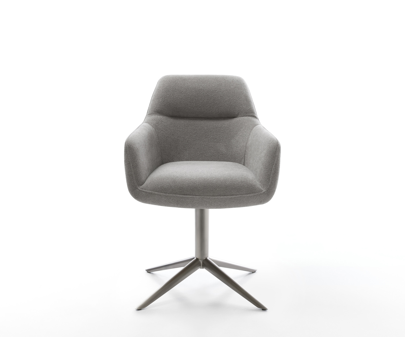 Jedálenská stolička Pejo-Flex štruktúrovaná látka mäkký sivá krížová podstava grafitová 360° otočný hojdacia funkcia vrecková pružina - Image 2