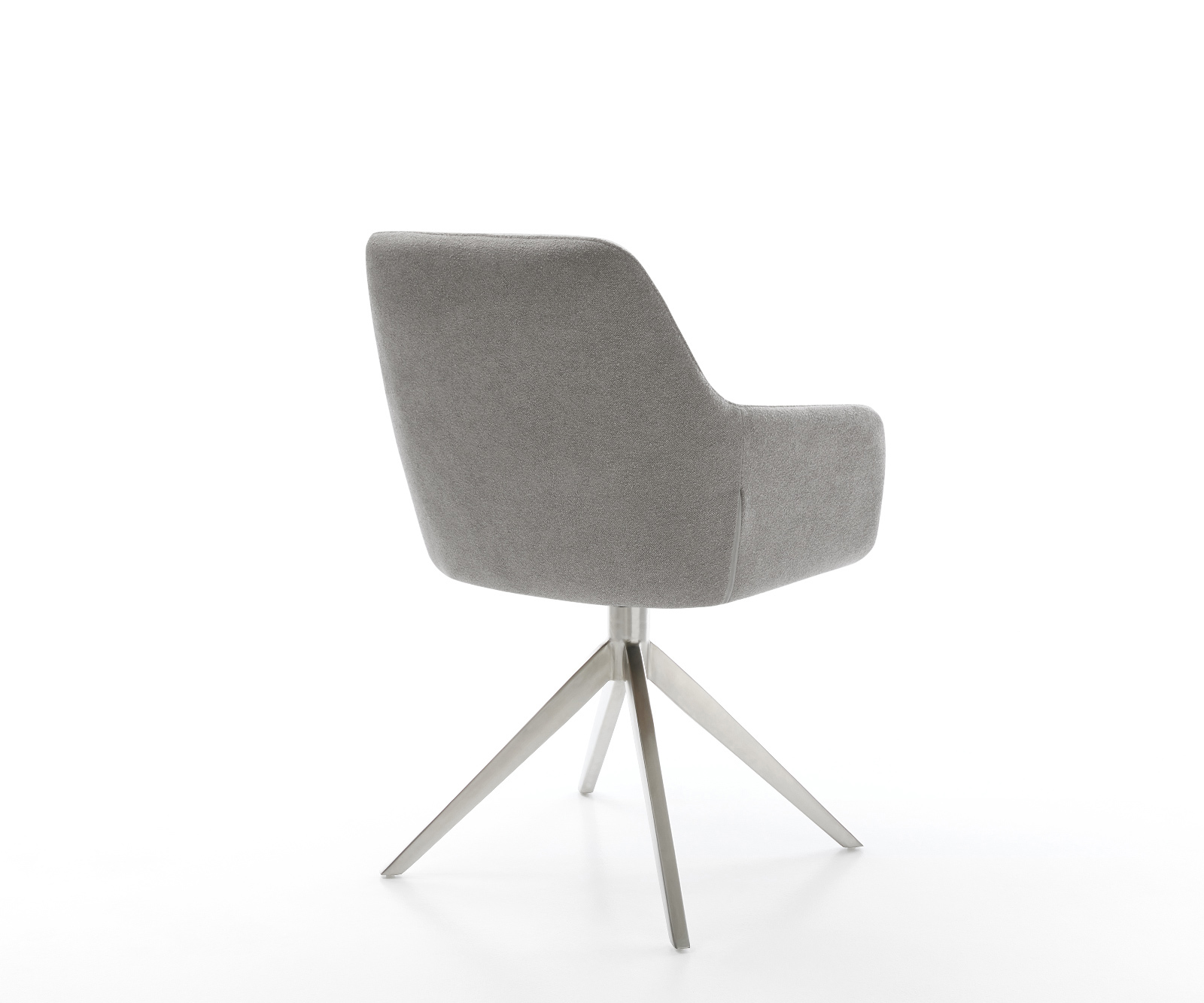 Jedálenská stolička Pejo-Flex texturovaná látka mäkký sivá krížová podstava široká nerezová oceľ 360° otočný hojdacia funkcia vrecková pružina - Image 5