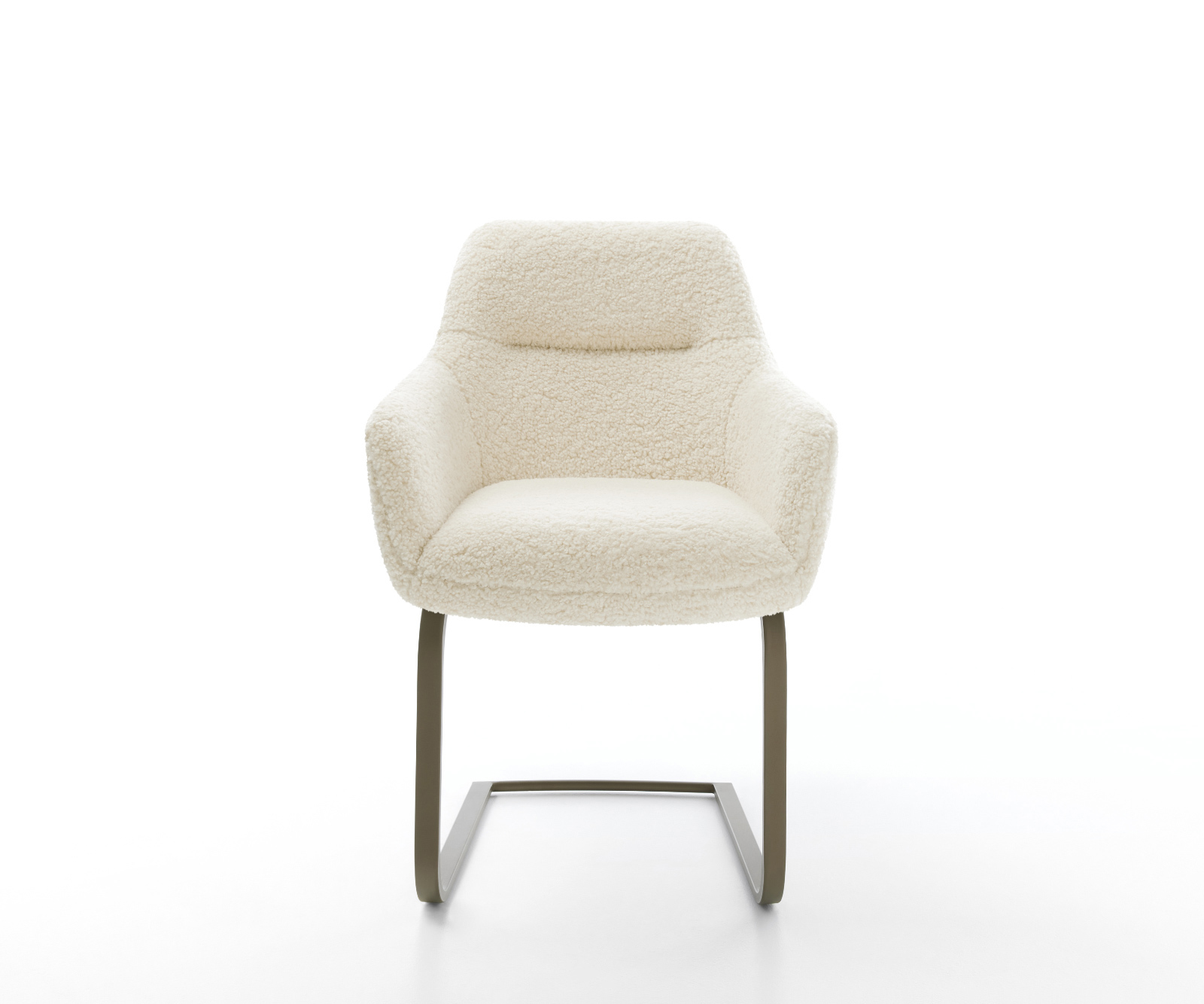 Konzolová jedálenská stolička Pejo-Flex teddy látka béžová konzolová jedálenská stolička plochý titánová farba vrecková pružina - Image 2