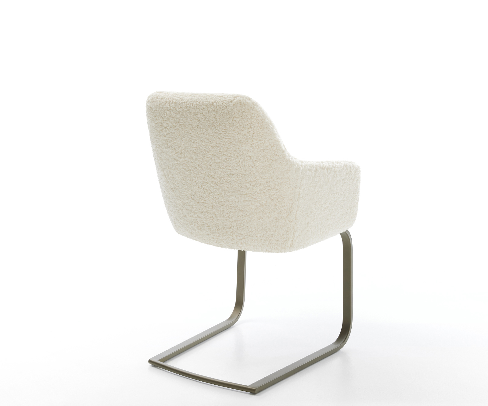 Konzolová jedálenská stolička Pejo-Flex teddy látka béžová konzolová jedálenská stolička plochý titánová farba vrecková pružina - Image 5