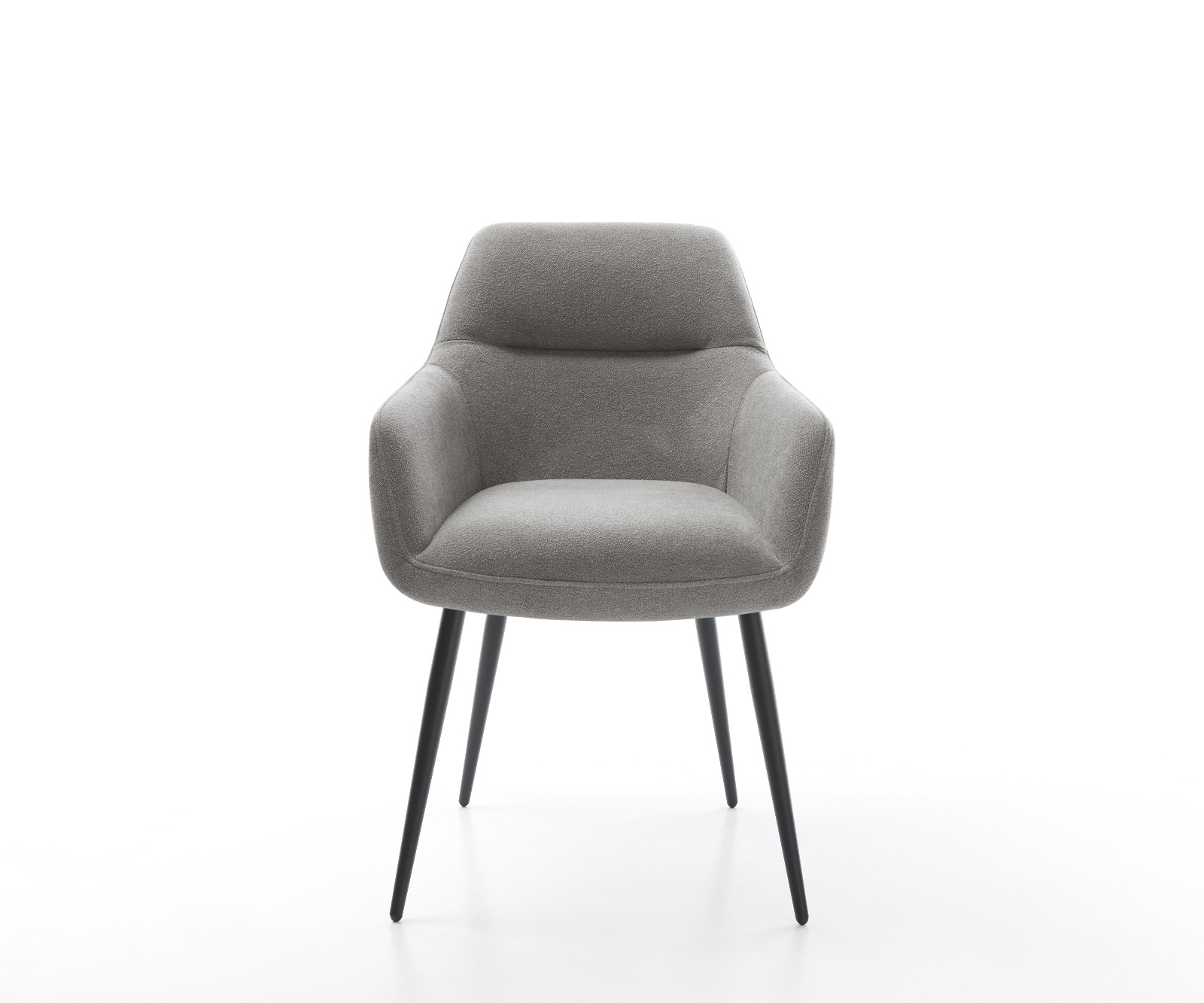 Jedálenská stolička Pejo-Flex štruktúrovaná látka mäkký sivá 4-nohá zúžená čierna vrecková pružina - Image 2