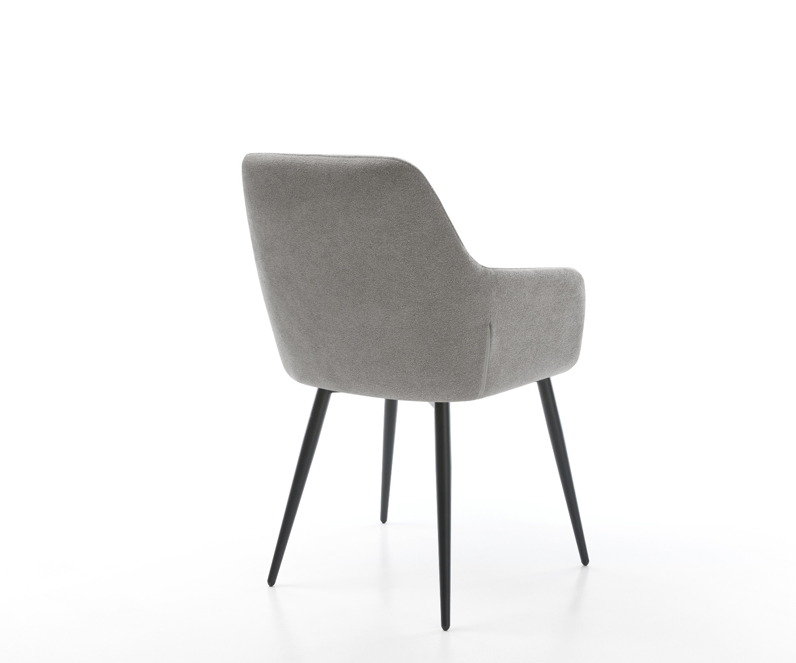 Jedálenská stolička Pejo-Flex štruktúrovaná látka mäkký sivá 4-nohá zúžená čierna vrecková pružina - Image 5