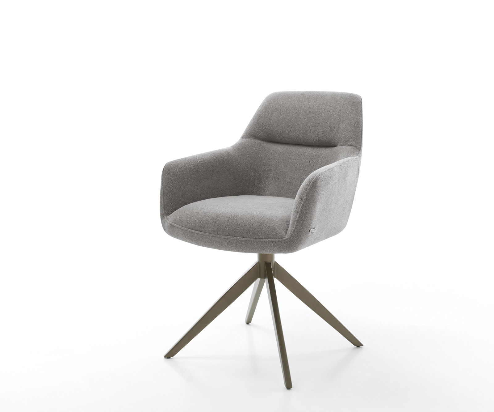 Jedálenská stolička Pejo-Flex štruktúrovaná látka mäkký sivá krížová podstava široká titánová farba 360° otočný hojdacia funkcia vrecková pružina