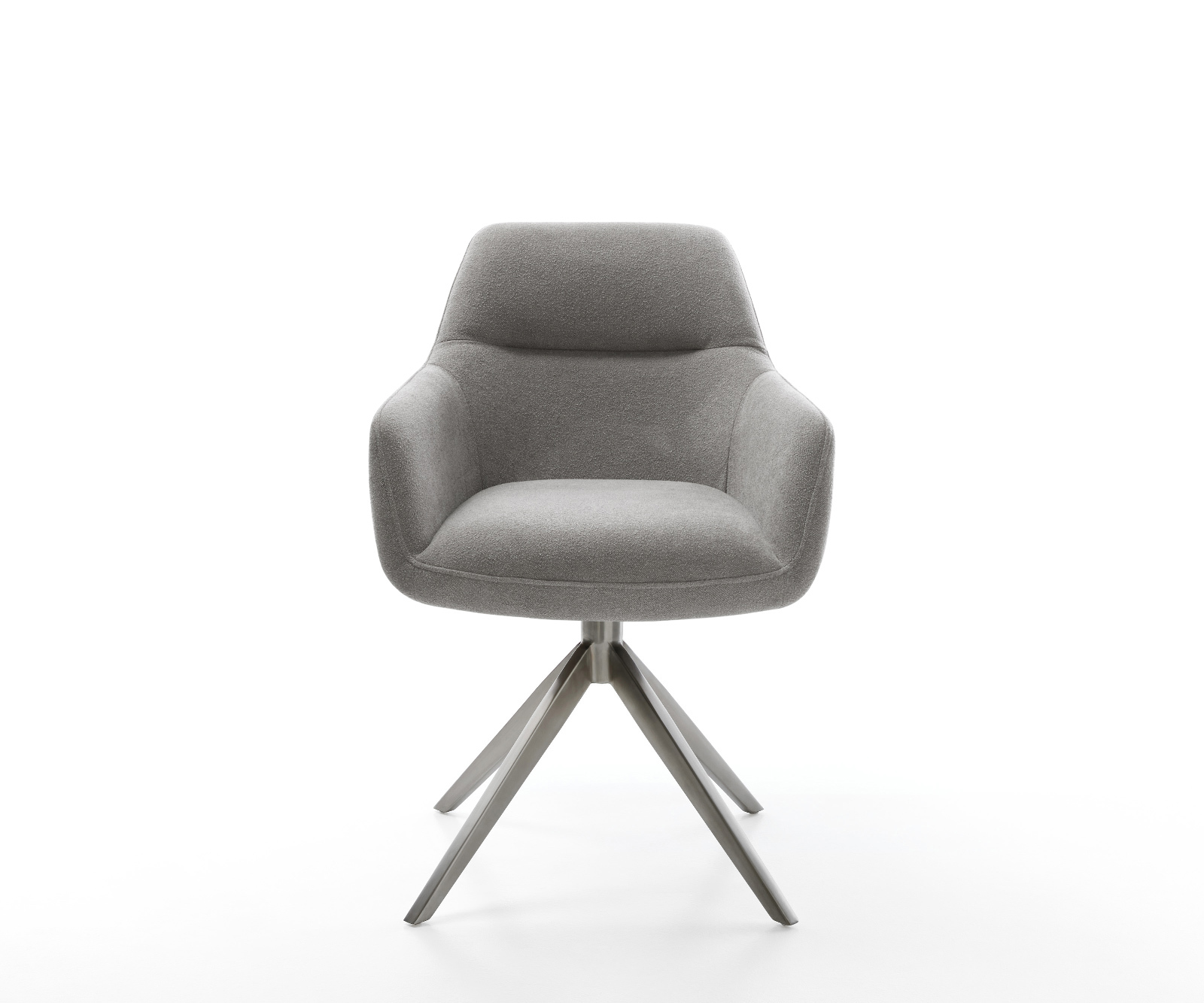 Jedálenská stolička Pejo-Flex štruktúrovaná látka mäkký sivá krížová podstava široká grafitová 360° otočná hojdacia funkcia vrecková pružina - Image 2