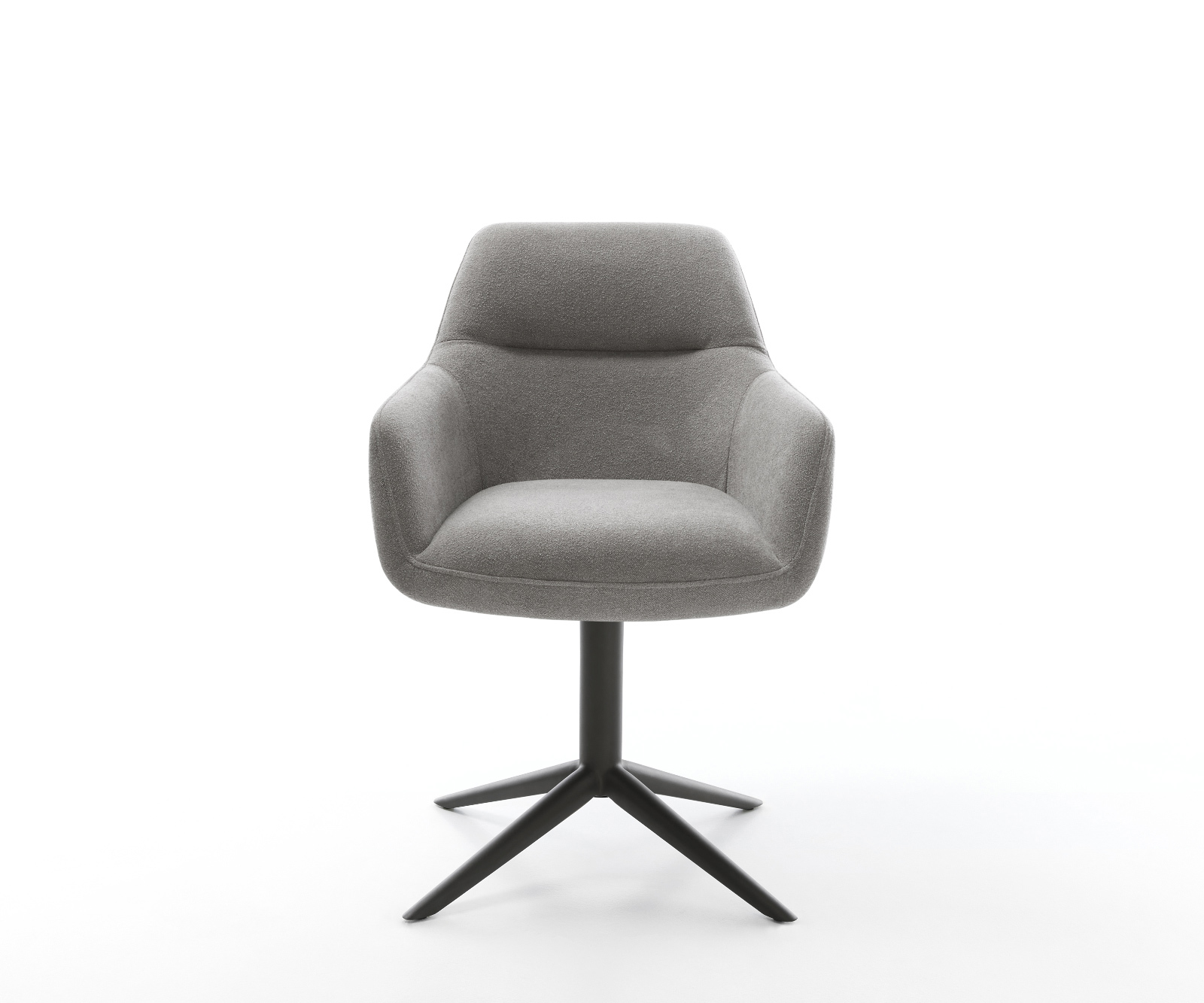 Jedálenská stolička Pejo-Flex štruktúrovaná látka mäkký sivá krížová podstava čierna 360° otočný hojdacia funkcia vrecková pružina - Image 2