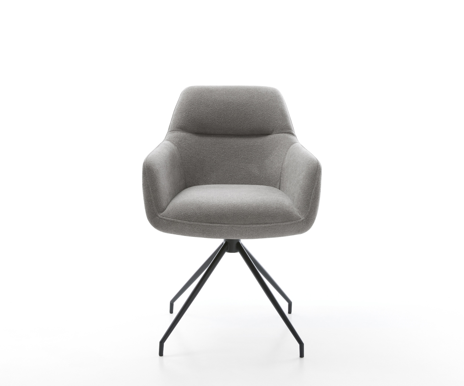 Jedálenská stolička Pejo-Flex štruktúrovaná látka mäkký sivá krížová podstava zúžená čierna vrecková pružina - Image 2