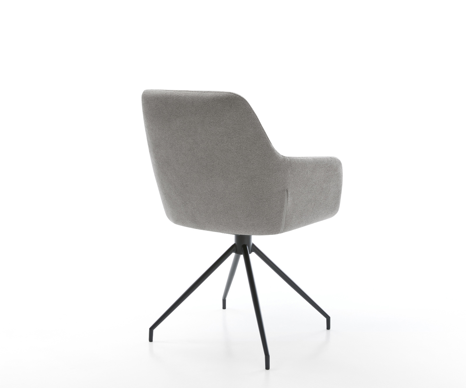 Jedálenská stolička Pejo-Flex štruktúrovaná látka mäkký sivá krížová podstava zúžená čierna vrecková pružina - Image 5