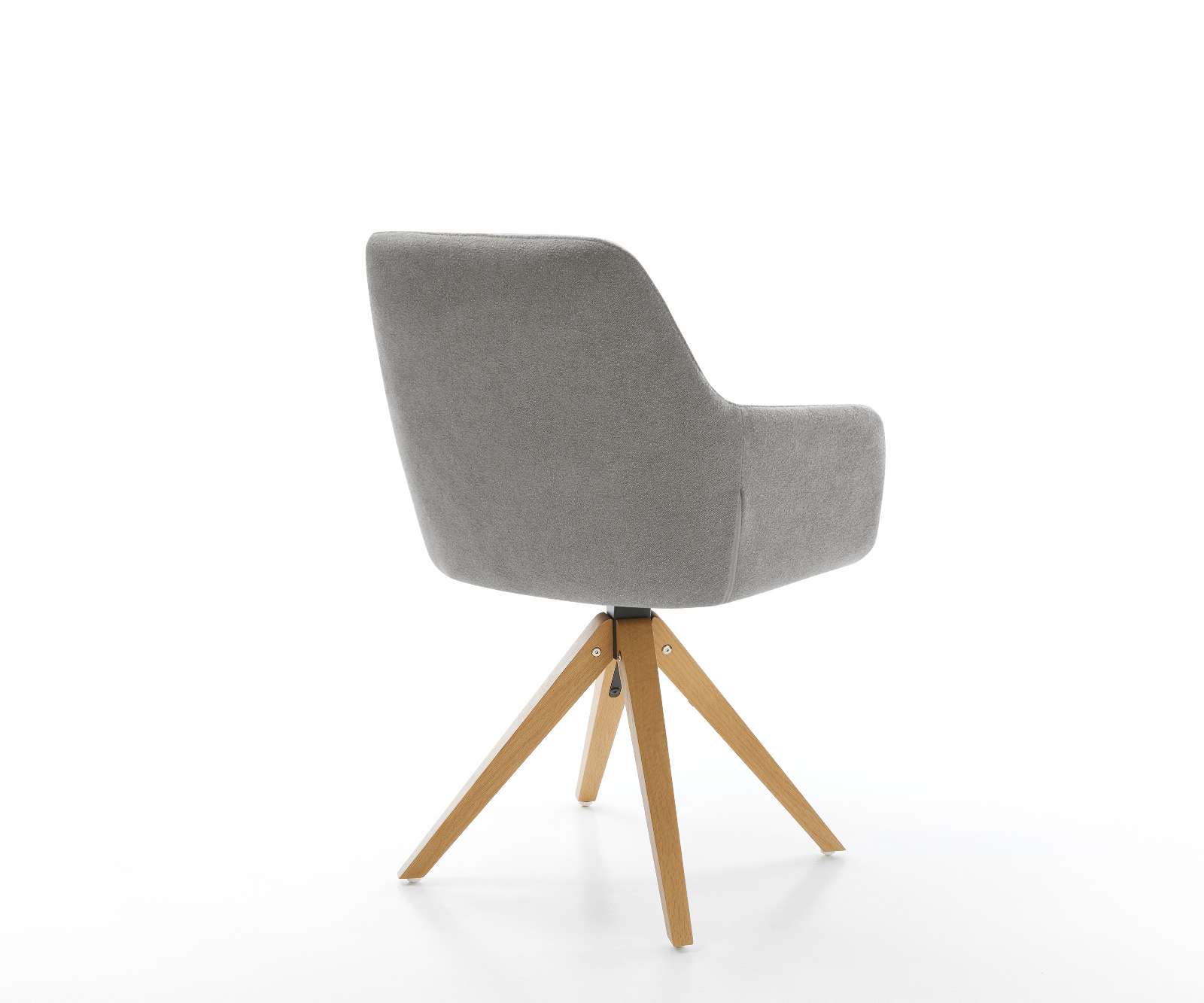 Jedálenská stolička Pejo-Flex štruktúrovaná látka mäkký sivá drevená podstava hranatý prírodná 180° otočný vrecková pružina - Image 5