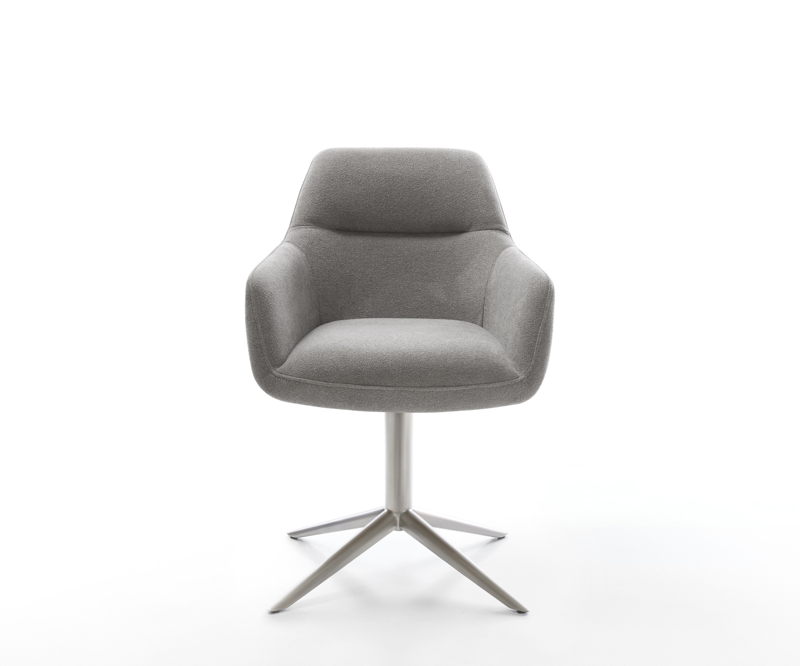 Jedálenská stolička Pejo-Flex štruktúrovaná látka mäkký sivá krížová podstava nerezová oceľ 360° otočný hojdacia funkcia vrecková pružina - Image 2