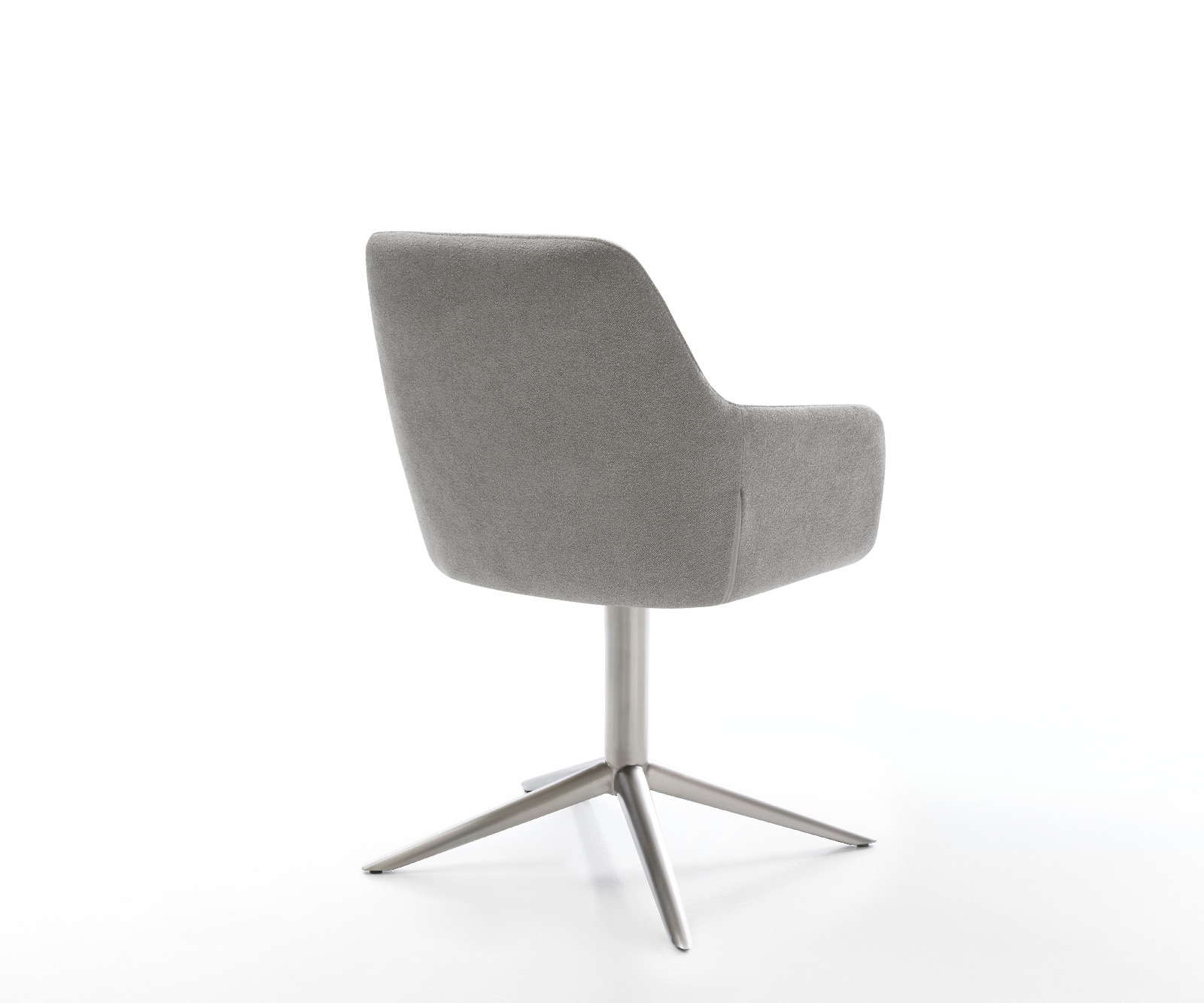 Jedálenská stolička Pejo-Flex štruktúrovaná látka mäkký sivá krížová podstava nerezová oceľ 360° otočný hojdacia funkcia vrecková pružina - Image 5