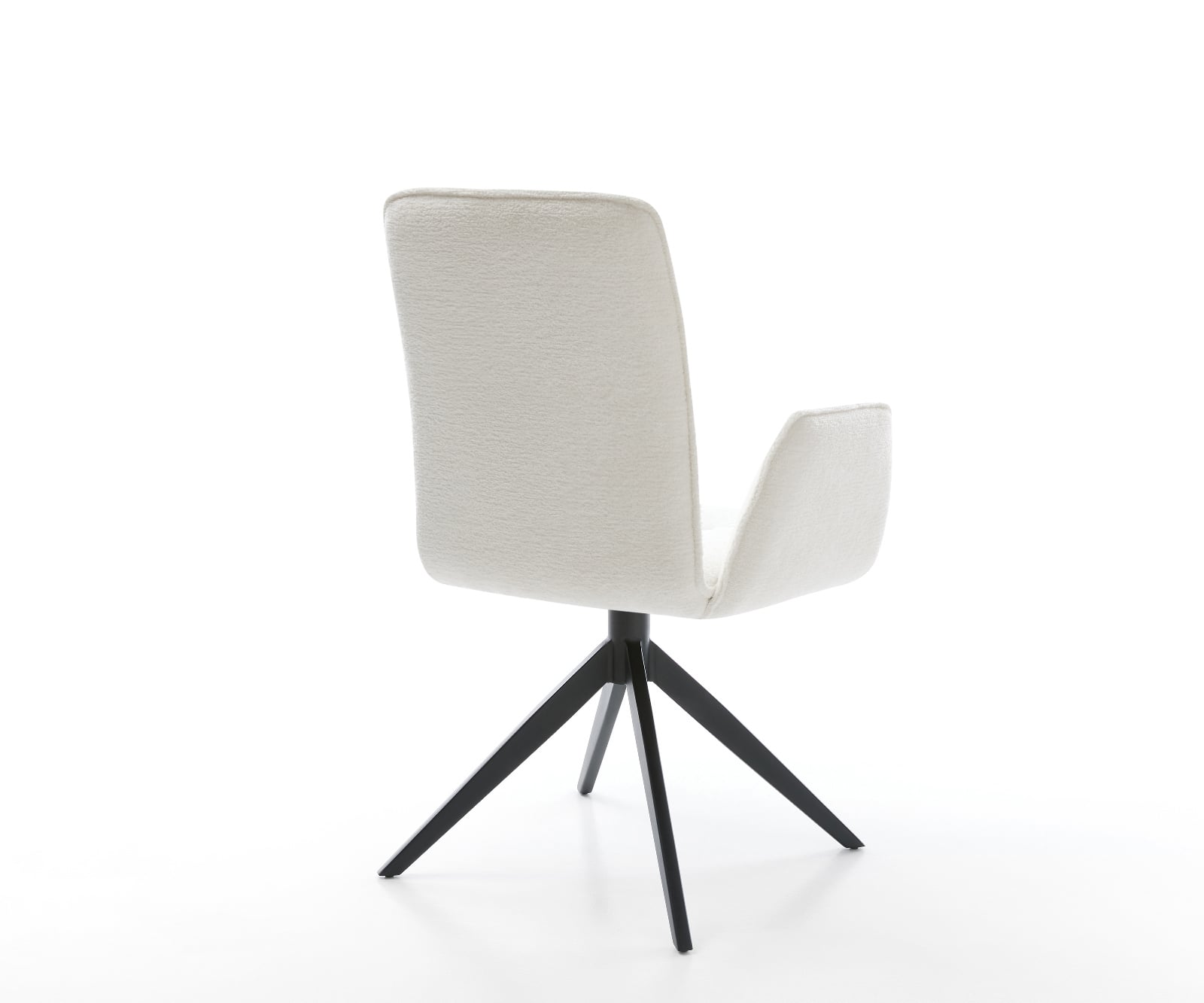 Jedálenská stolička Vinja-Flex bouclé mäkký béžová krížová podstava široká čierna 360° otočná hojdacia funkcia - Image 5