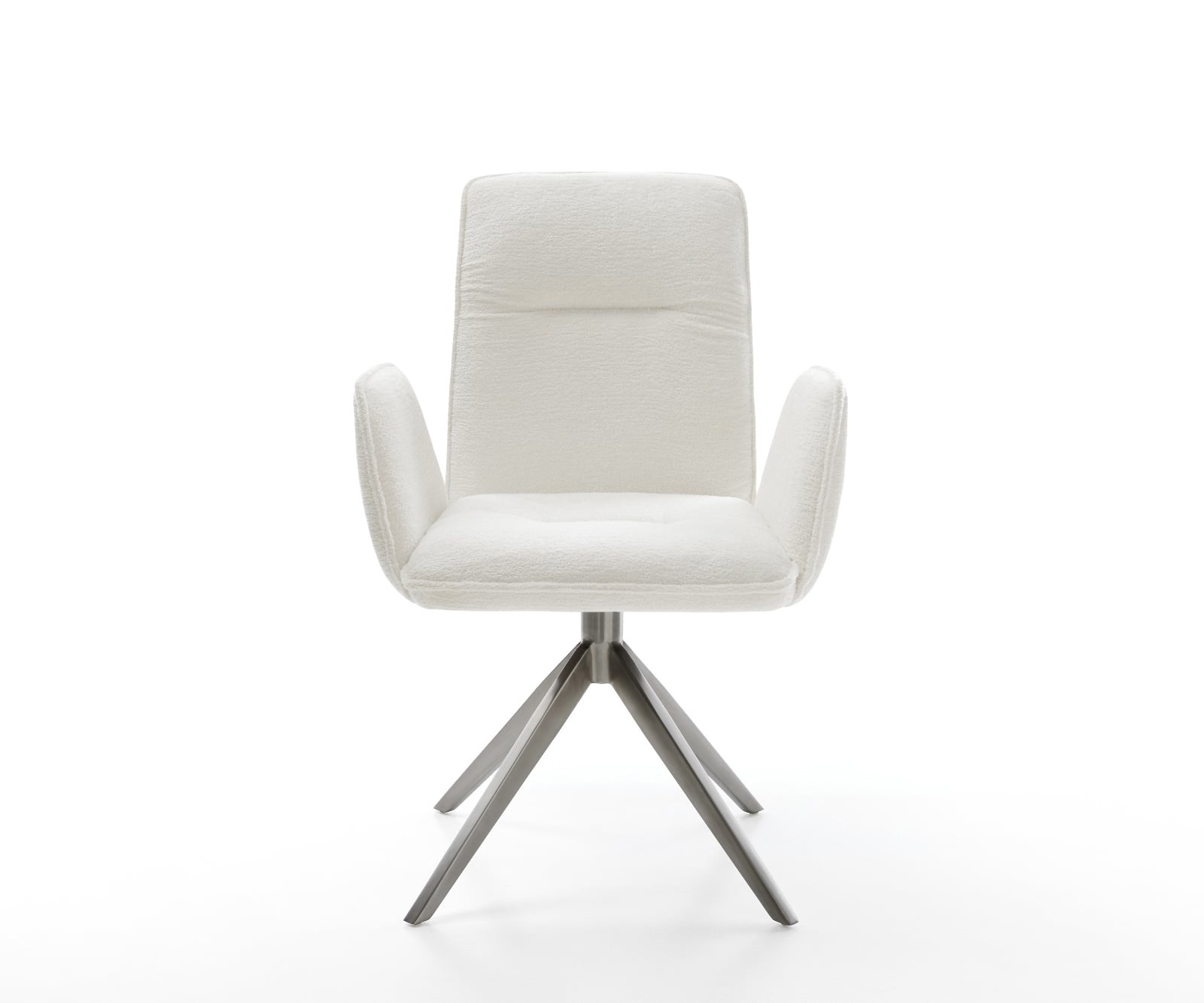 Jedálenská stolička Vinja-Flex bouclé mäkký béžová krížová podstava široká grafitová 360° otočná s hojdacou funkciou - Image 2