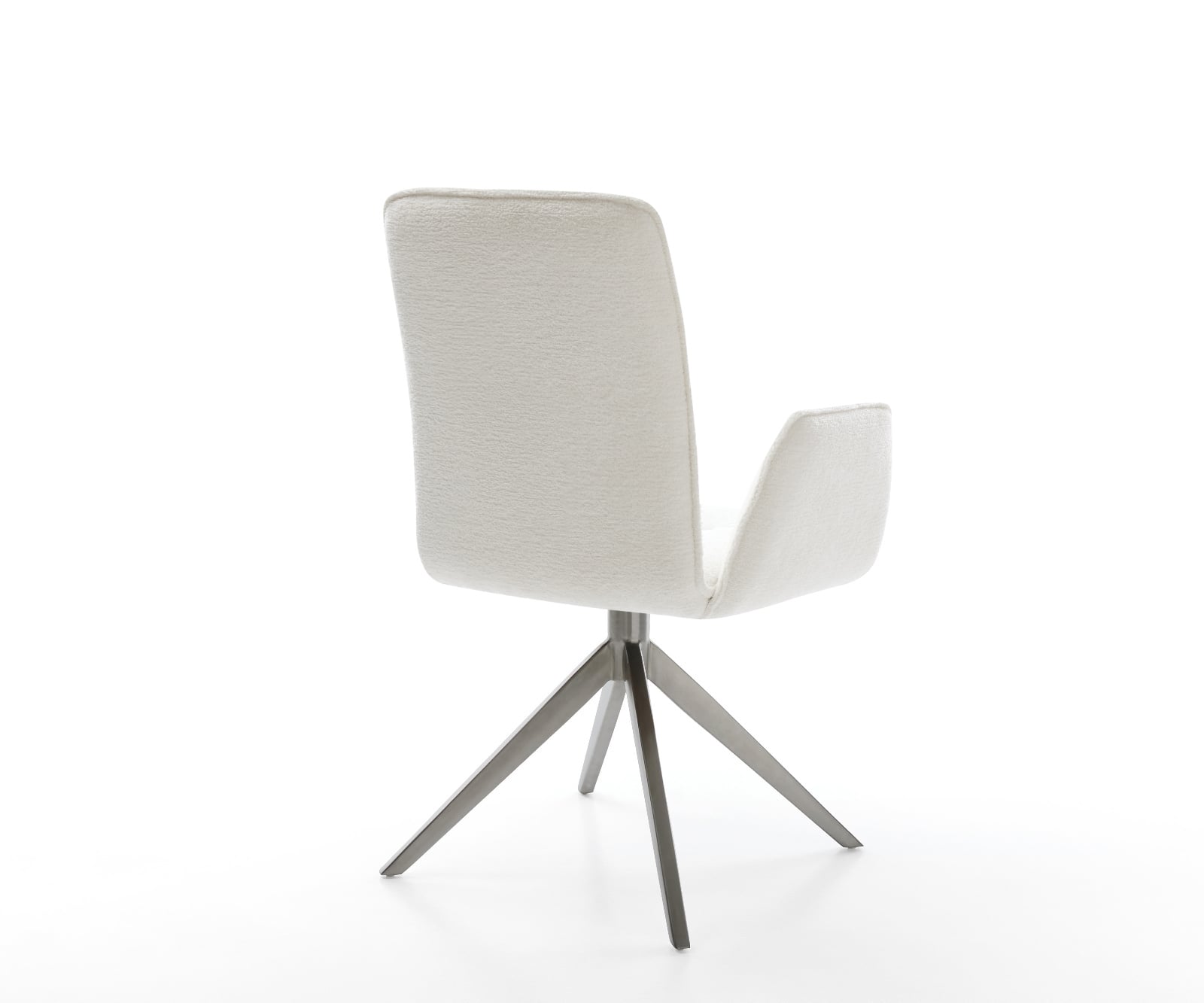 Jedálenská stolička Vinja-Flex bouclé mäkký béžová krížová podstava široká grafitová 360° otočná s hojdacou funkciou - Image 5